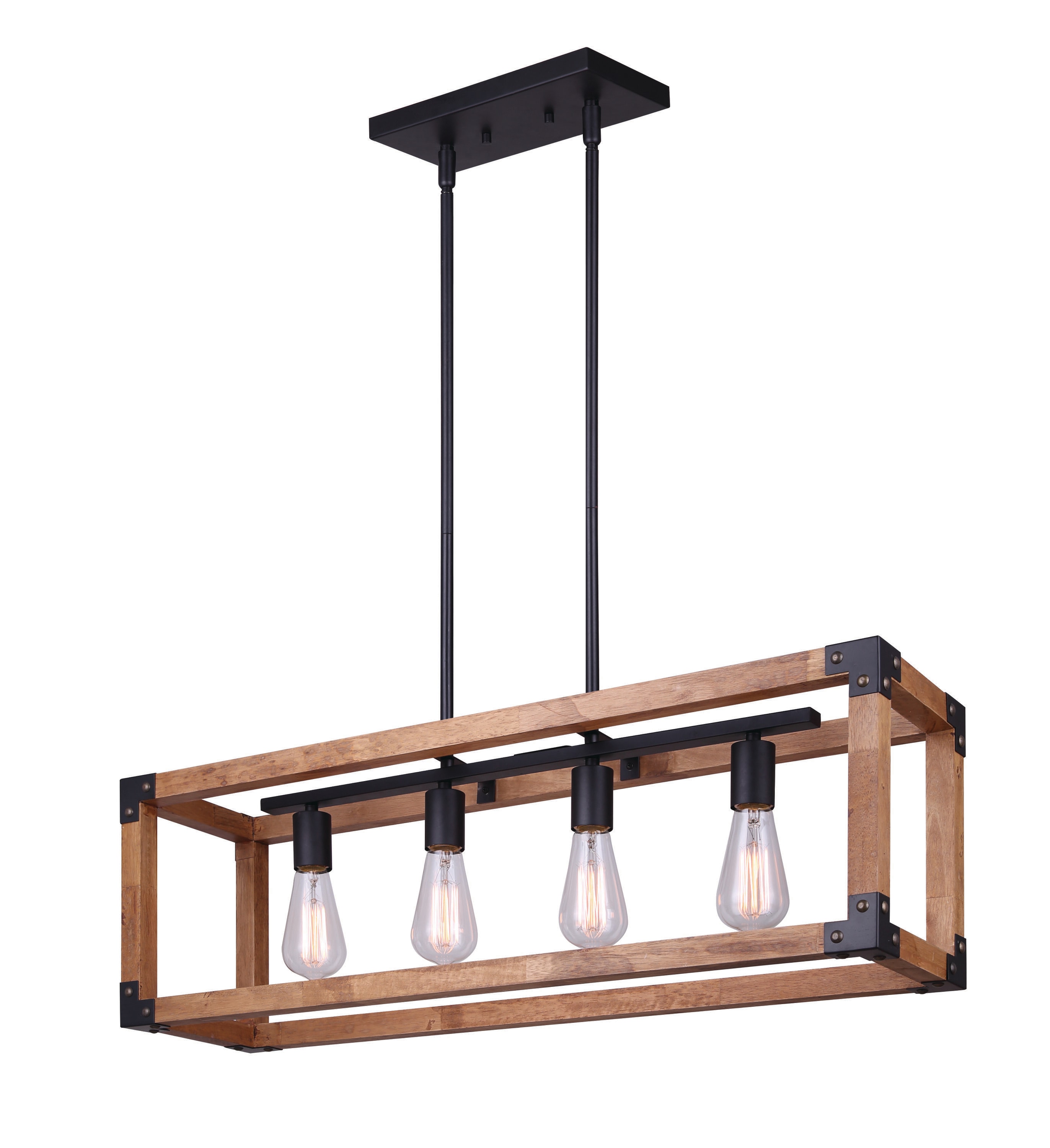 Canarm Ltd. ICH756A04BKW32 Moss 4 -Light Multiple colors Rustic Wood For Use in Bedrooms, Dining Rooms, Foyers, Kitchens, Living Rooms Chandelier