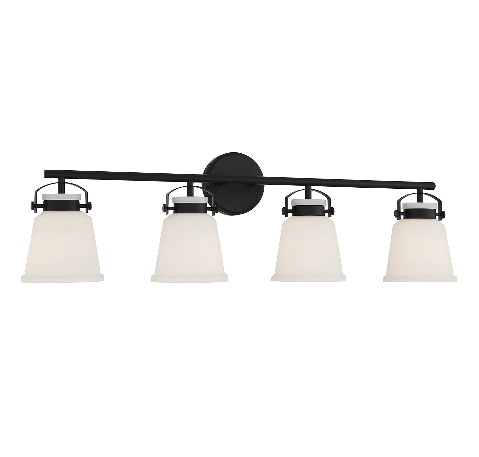 Savoy House Essentials Kaden 34-in 4-Light Matte Black LED Traditional ...