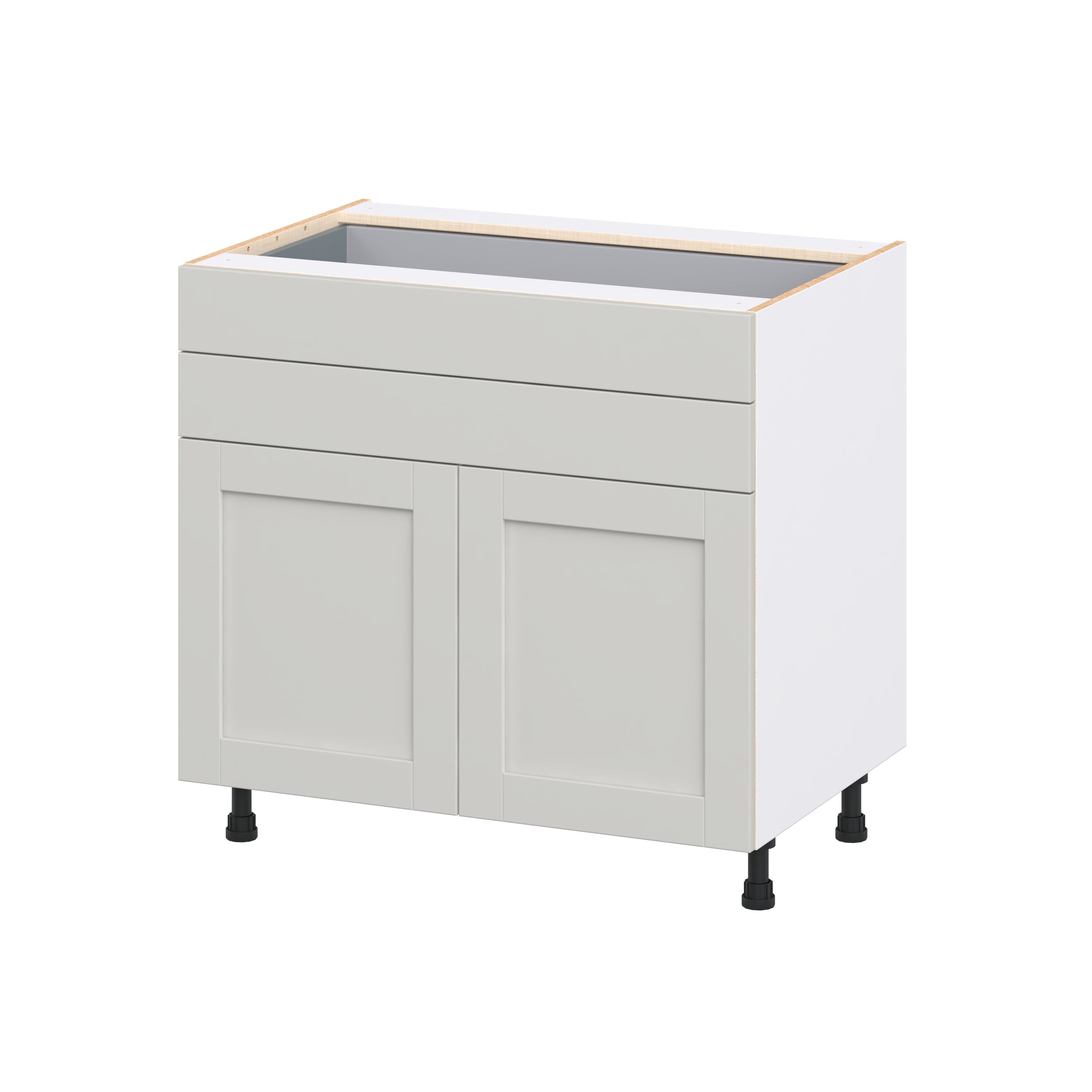 Hugo&Borg DSB36B-CH Charlesberg 36-in W x 34.5-in H x 24.5-in D Light Gray 2 -Drawers Base Fully assembled Cabinet Flat Panel Shaker