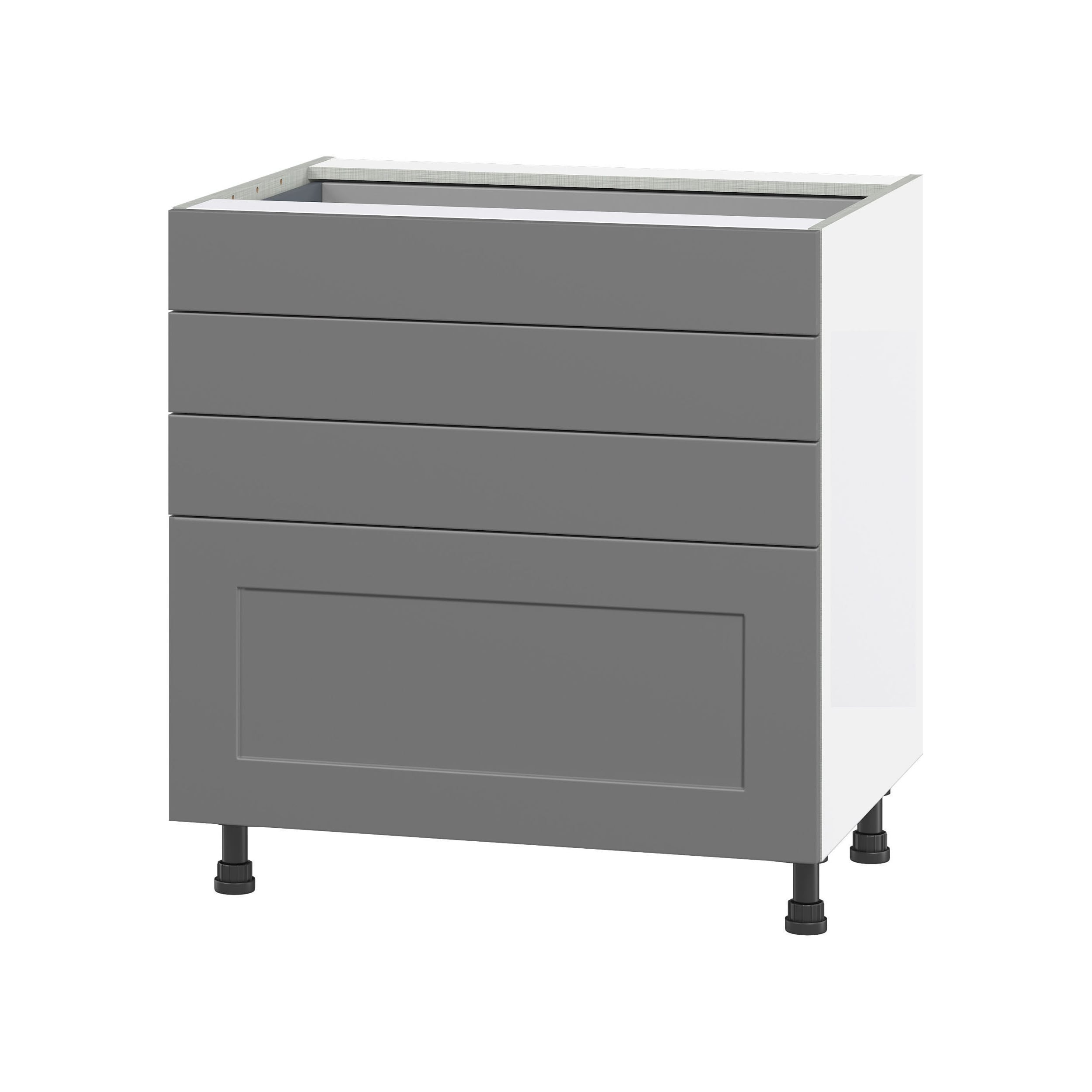 Hugo&Borg DSB4D36-BM Beaumont 36-in W x 34.5-in H x 24-in D Slate Gray 4 -Drawers Drawer Base Fully assembled Cabinet Shaker)