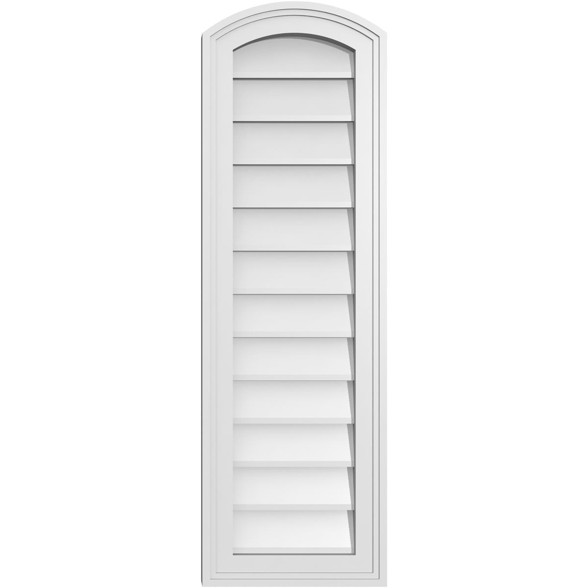 Ekena Millwork GVPAR12X3802SN 12-Inches x 38-Inches Off-white Round top PVC Gable Louver Vent