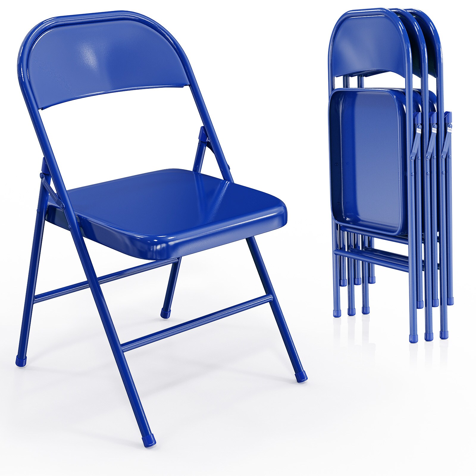 Winado LO1G56000678 4 -Pack Blue Residential Standard Folding Chair with Solid Seat ( Indoor or outdoor )