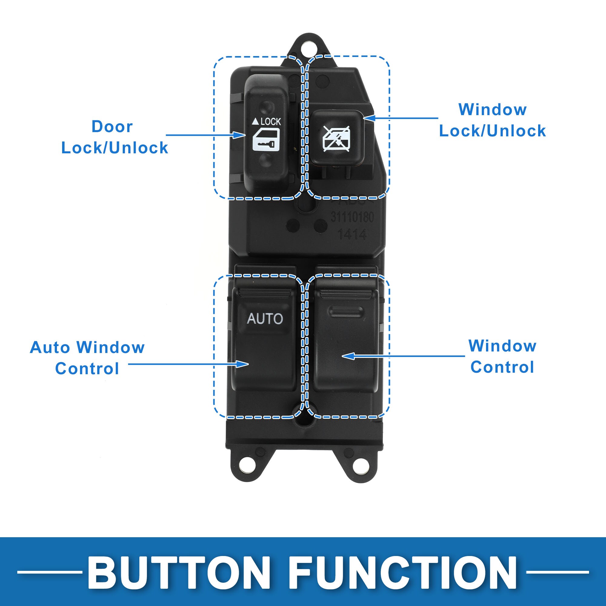 Unique Bargains Power Window Switch No.848200K051 Front Left