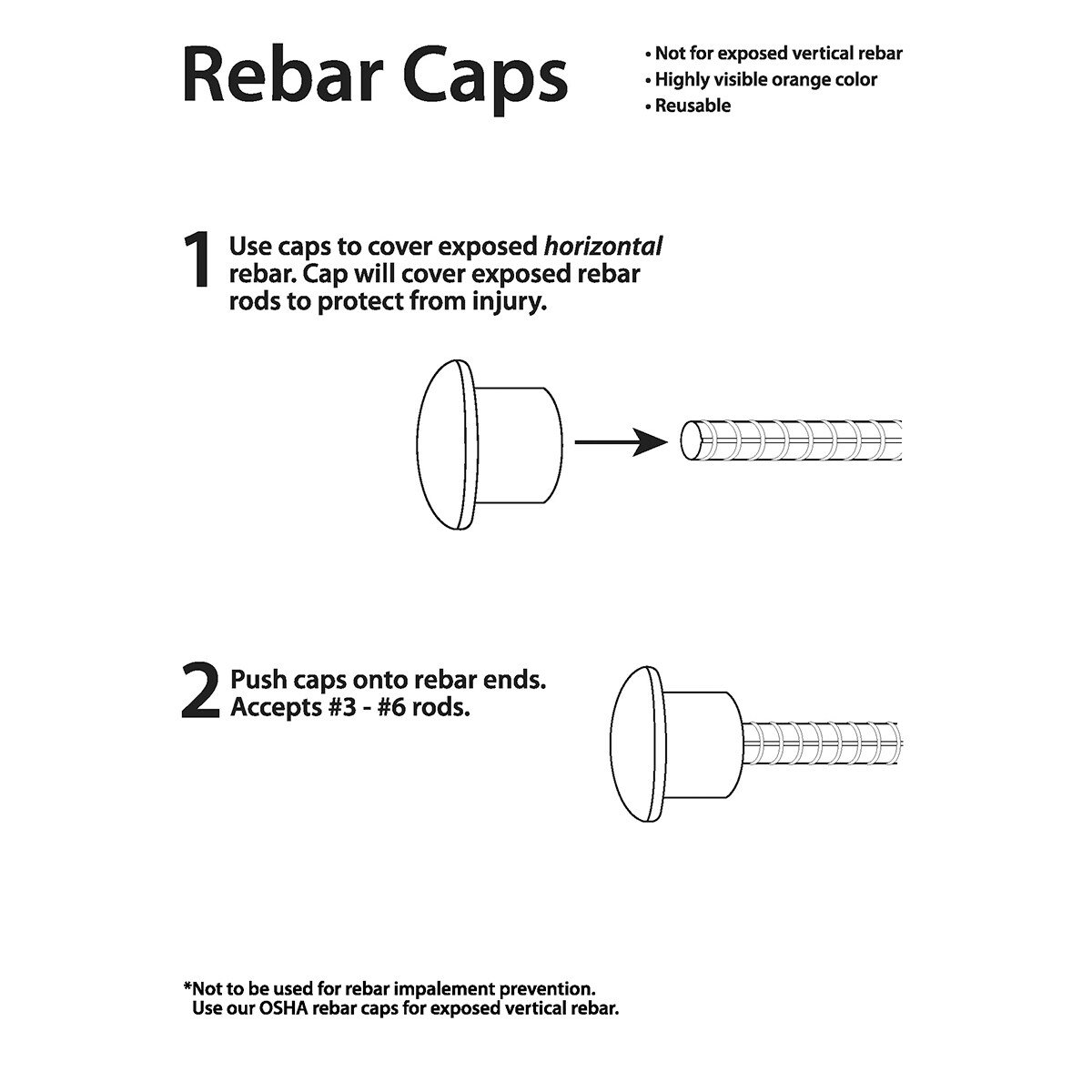 ZOENHOU 40 PCS Rebar Caps Premium Plastic Mushroom Rebar Safety Caps Tube Screw on Rebar Stakes Feet for 0.4-1.18 Inch Rebar Stake 2.36 x 2.17 Inch Orange