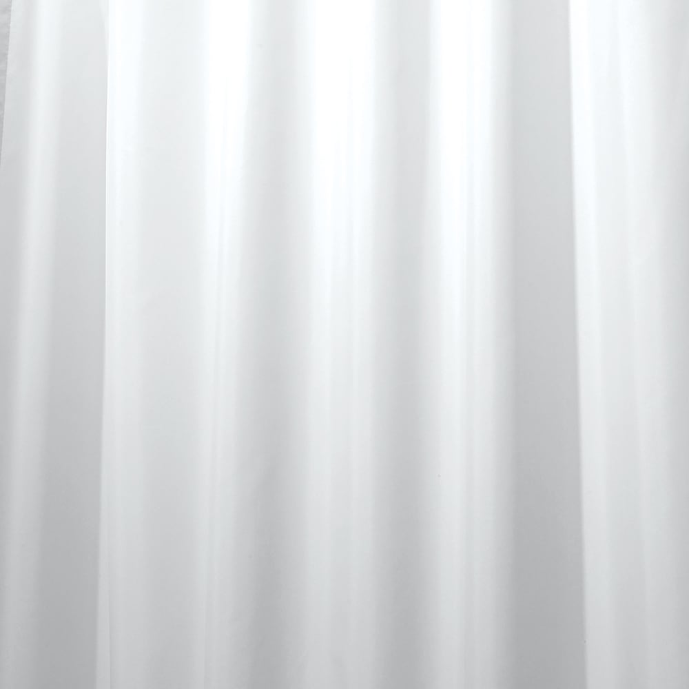 interDesign 14652 72-in L White Solid Mildew Resistant Polyester Shower Curtain