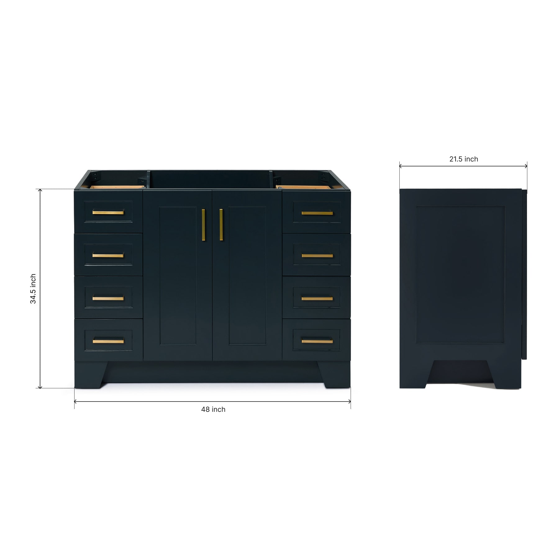Midnight Blue 48'' Hardwood Single Bathroom Vanity Base