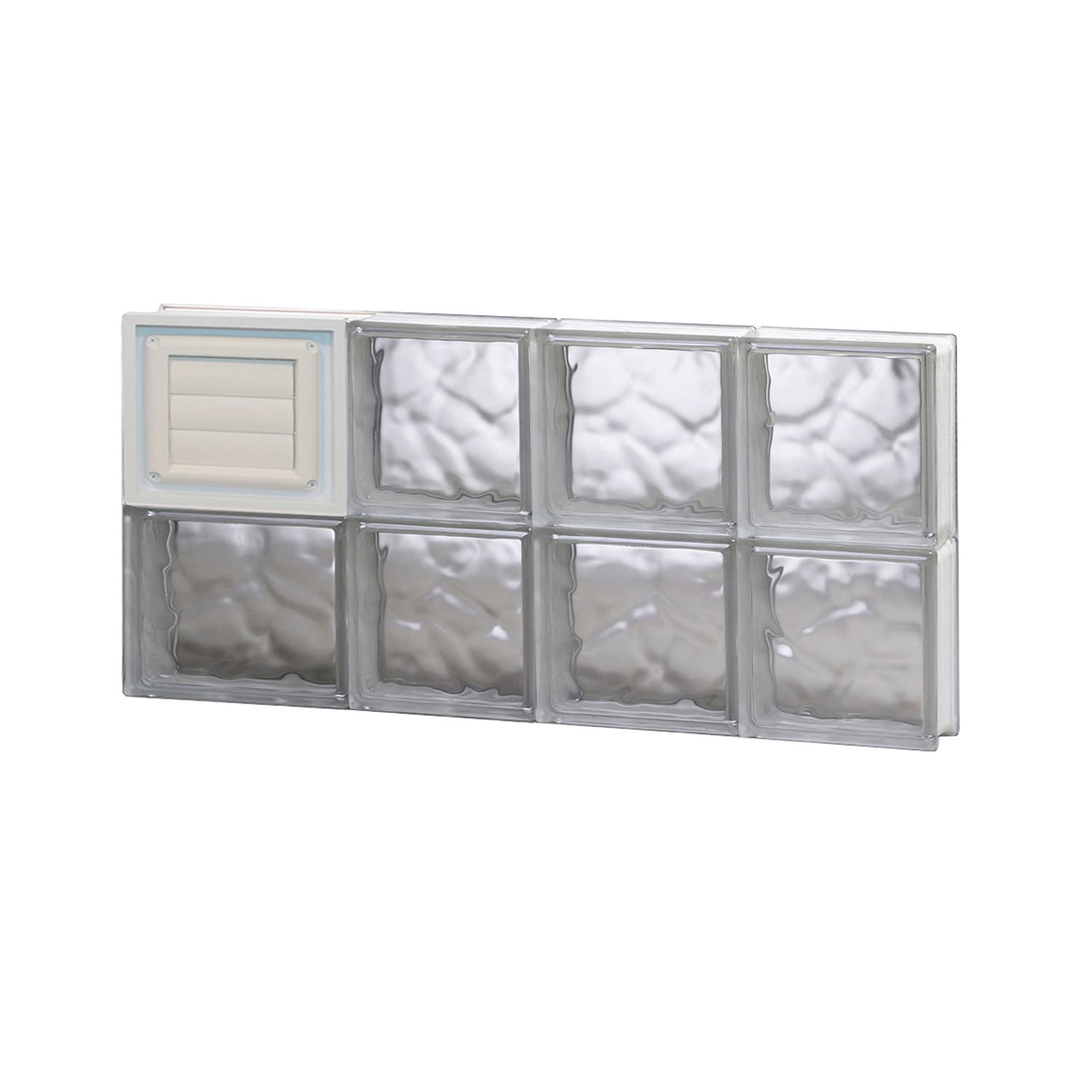 REDI2SET D2612DC Wavy Glass 25-in x 11-1/2-in Frameless Replacement Dryer vent Glass Block Window