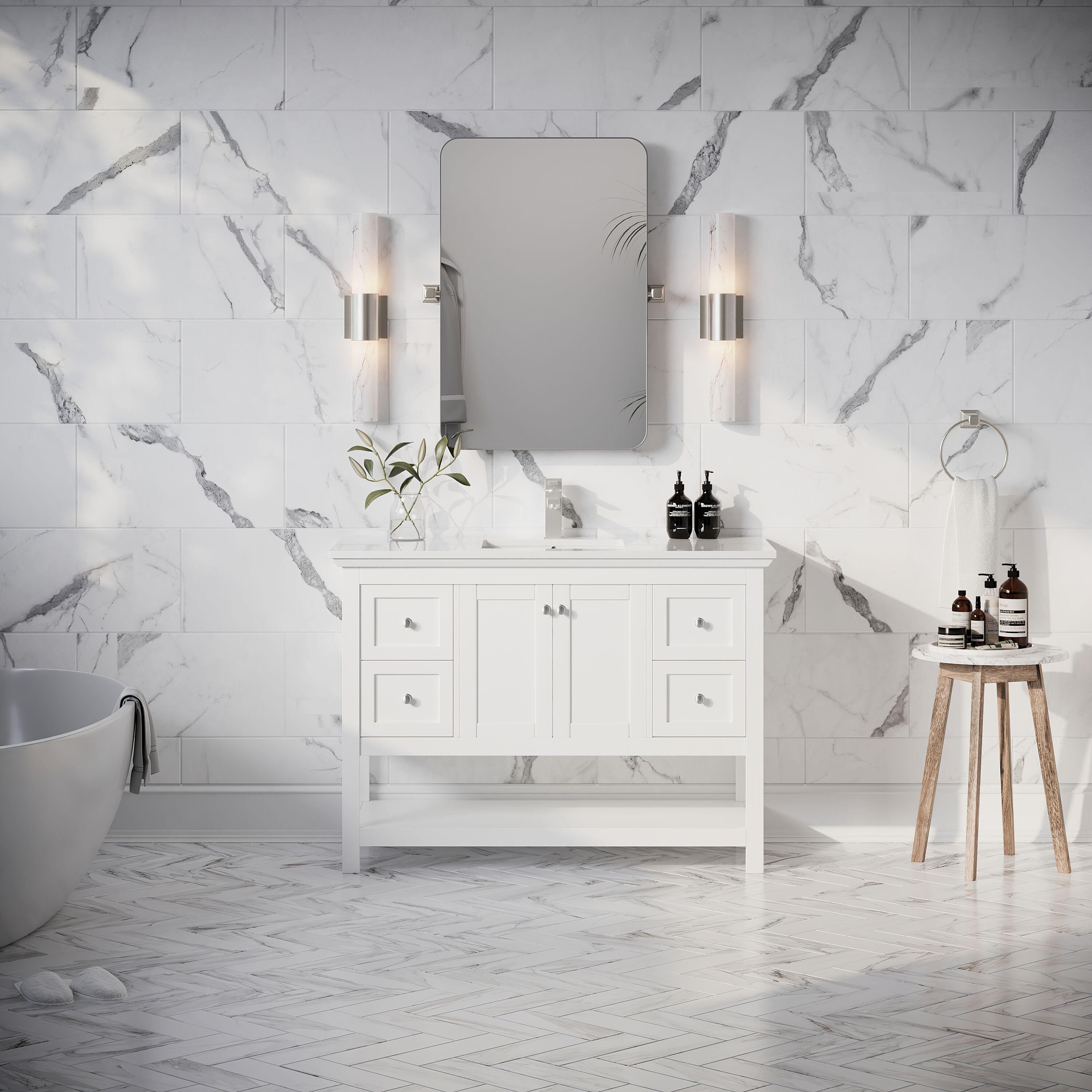 Fresca FCB2348WH-CWH-U Bath-Vanity-Combo - View #5