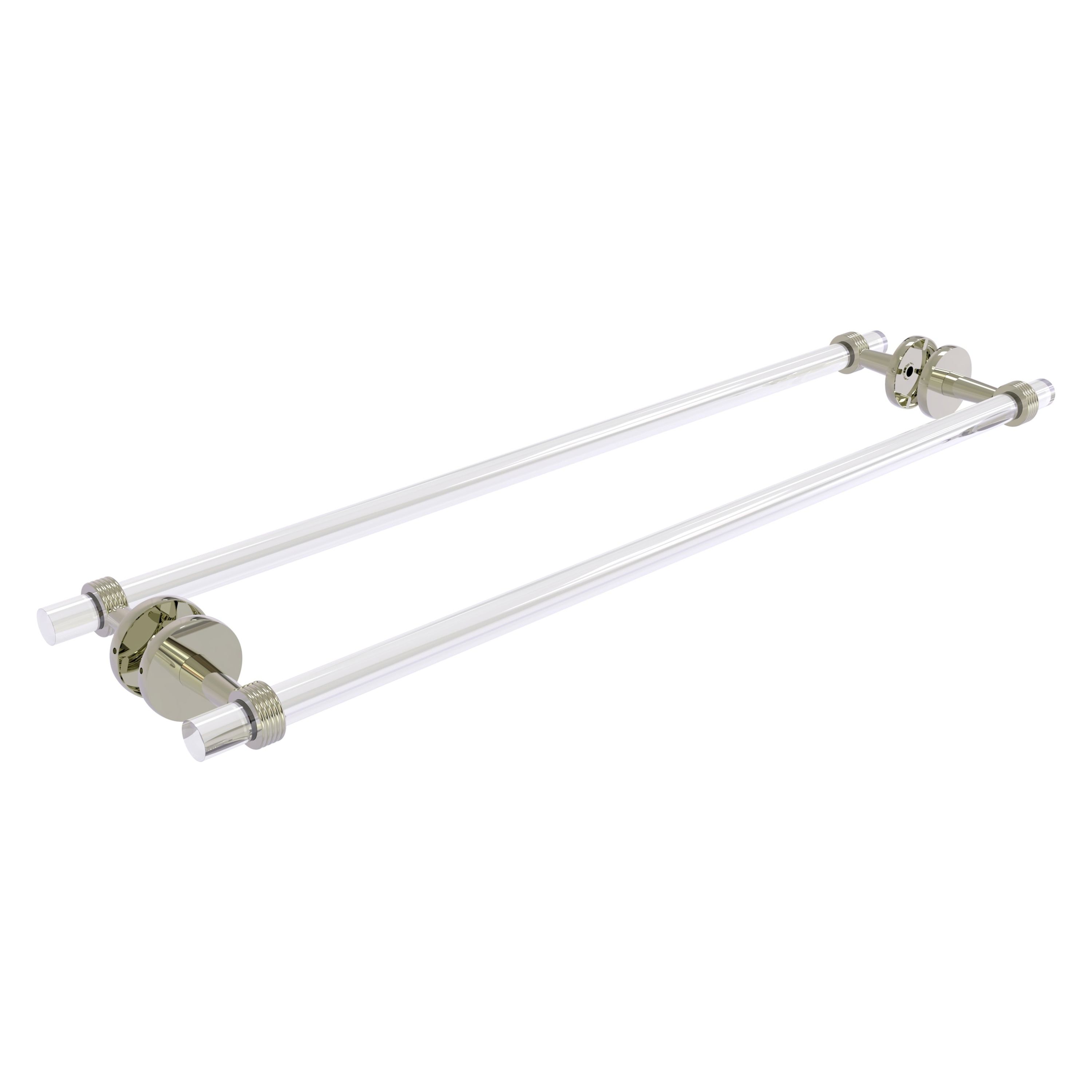 Allied Brass CV-41G-BB-30-PNI Clearview 30-in double Polished Nickel Wall mount Double Towel Bar