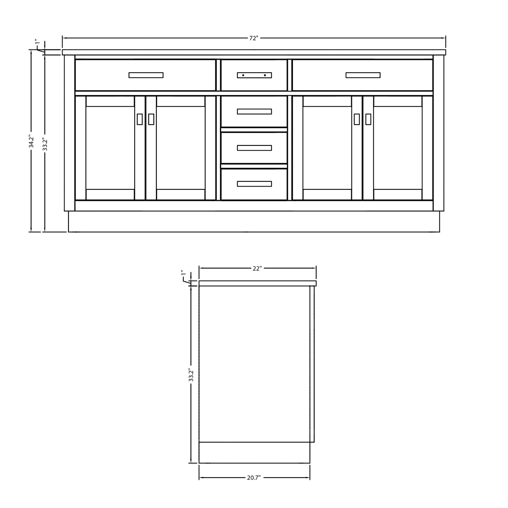 Hartford 72" Pure White Marble Double Sink Vanity with Mirror