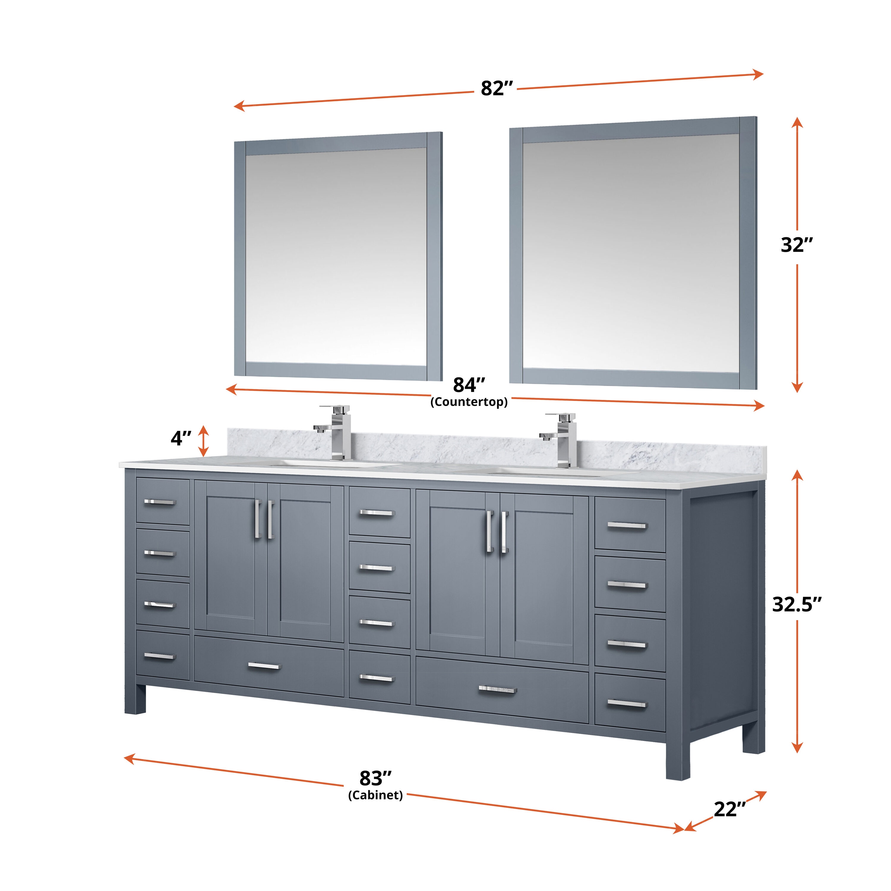 Lexora LJ342284DBDS000 Bath-Vanity-Combo - View #6