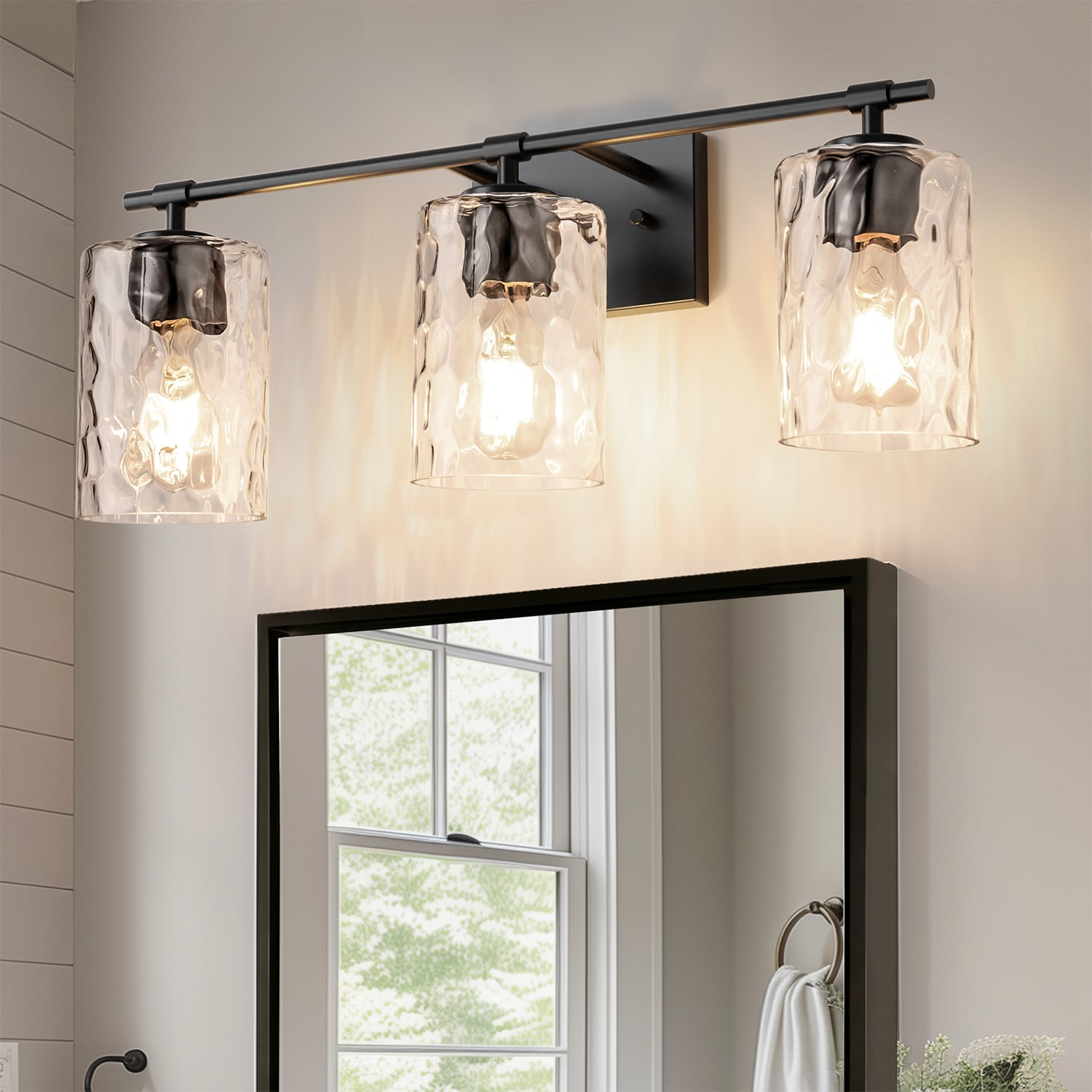 DORESshop 3 Pack 6.5 in Clear Water Ripple Glass Cylinder Shades Clear Textured Replacement for Pendant Bulbs for Restaurant Cafe or Modern Kitchen