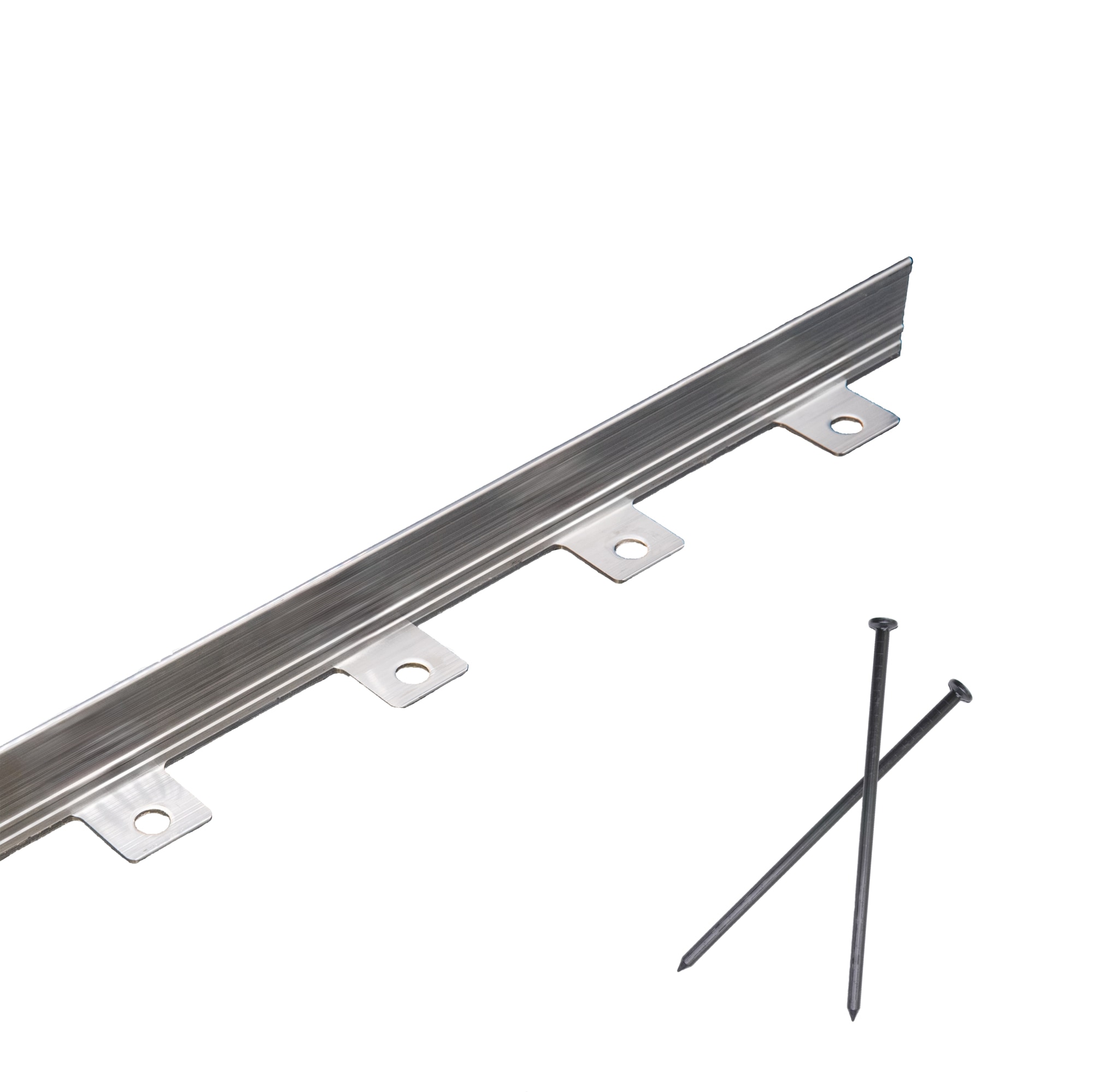EasyFlex 50-ft x 1.8-in No-Dig Landscape Edging Kit 50 -Pack Silver Aluminum Landscape edging bundle #1861ML-50C