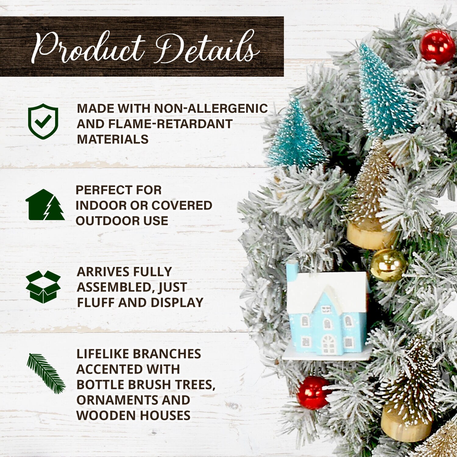 Fraser Hill Farm FF024CHWR002-0MLT Artificial-Christmas-Wreaths - View #7