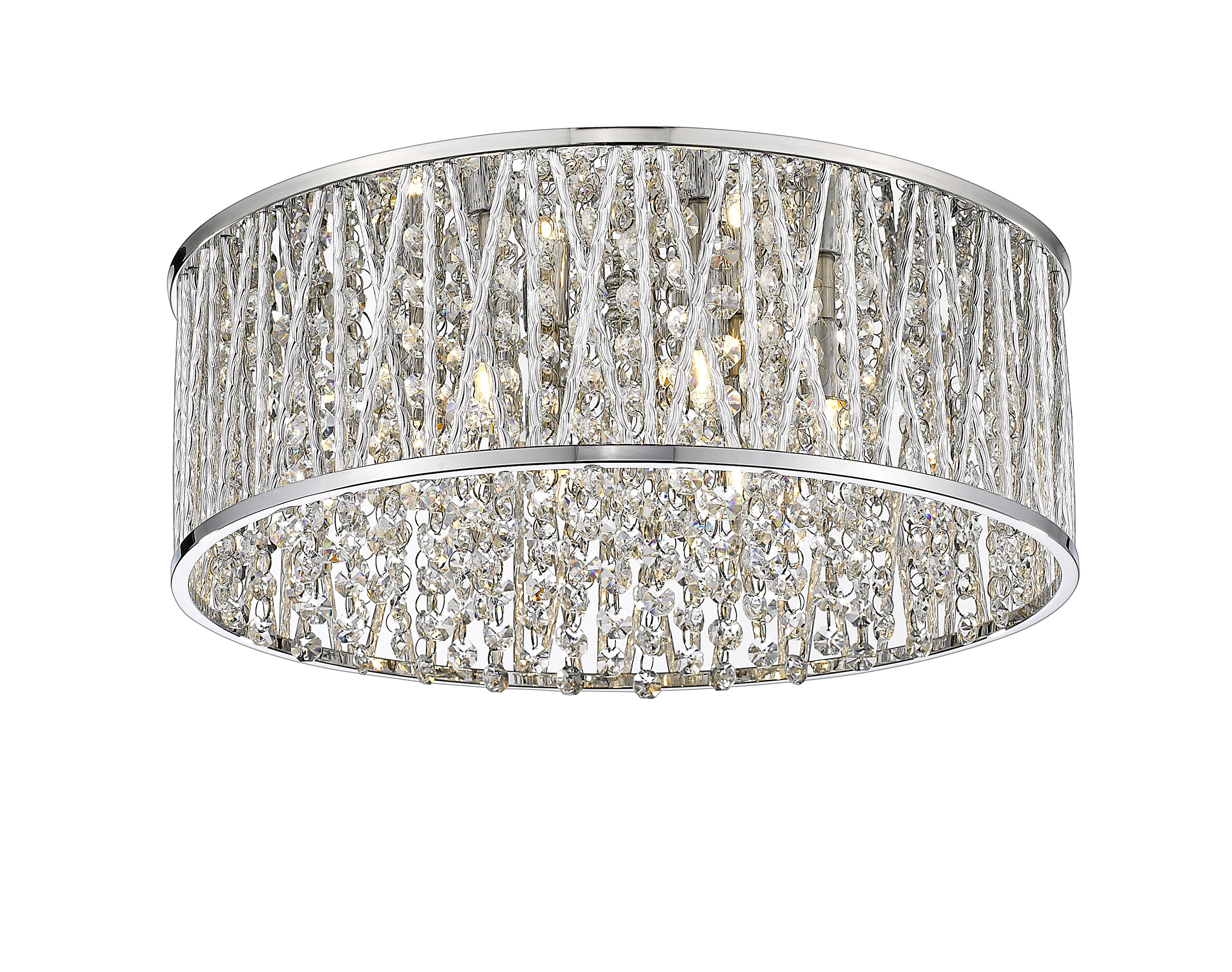 Terra Modern 6-Light Flush Mount in Chrome with Polished Crystals