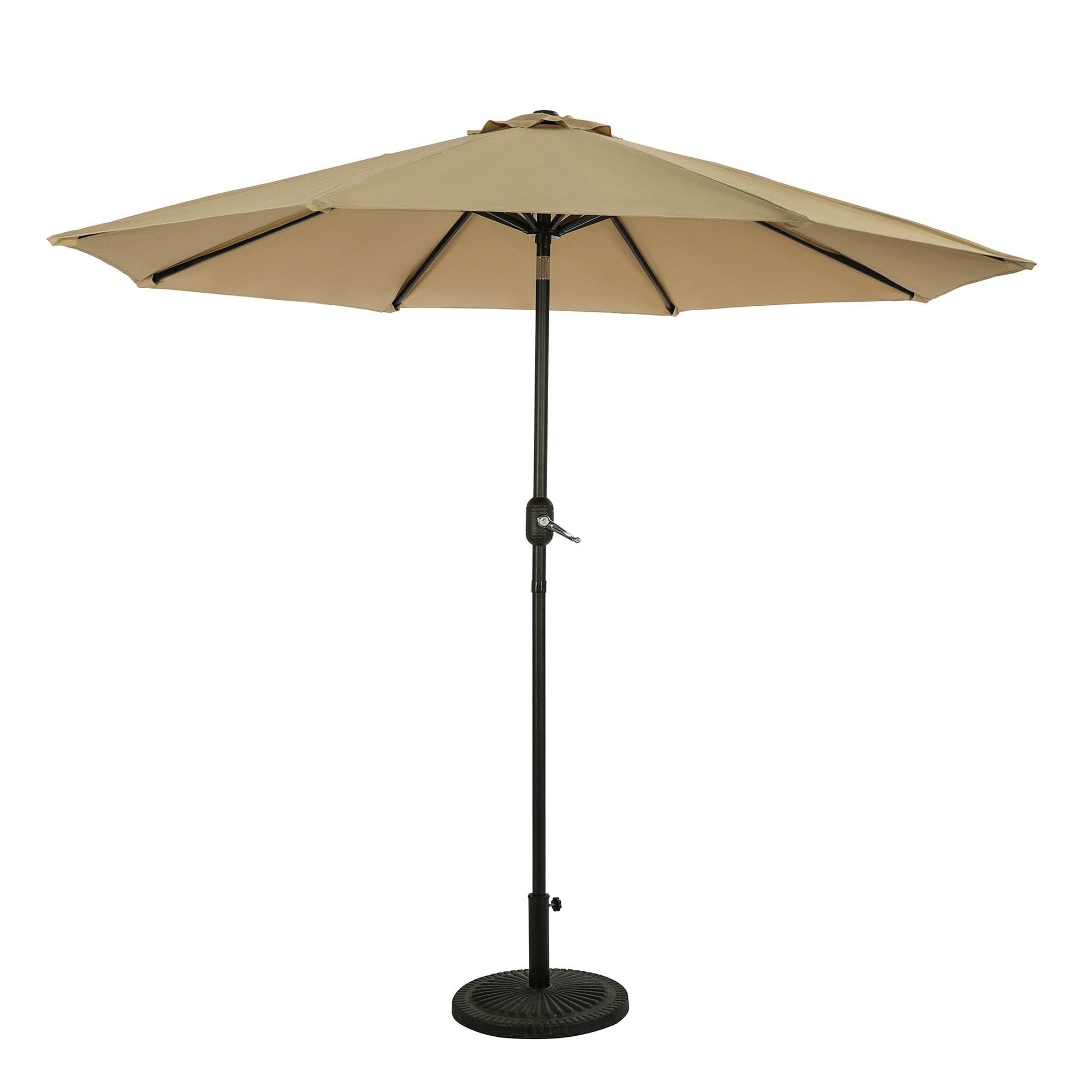Island Umbrella NU6844 9-ft Aluminum Tan Market Patio Umbrella