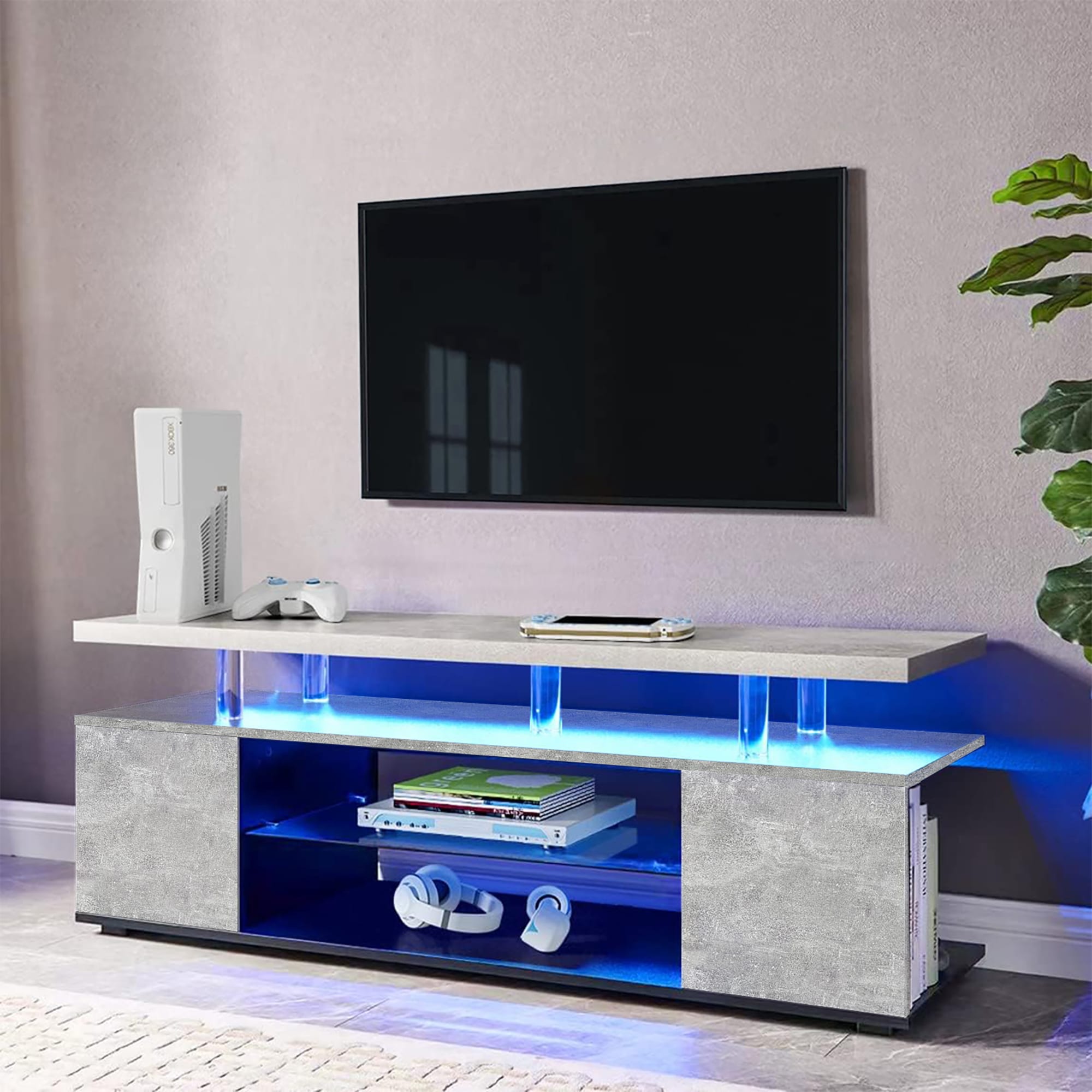 Sunrinx MG9-ND-15 Modern/Contemporary Gray TV stand Integrated TV Mount ( Accommodates TVs up to 70-in )