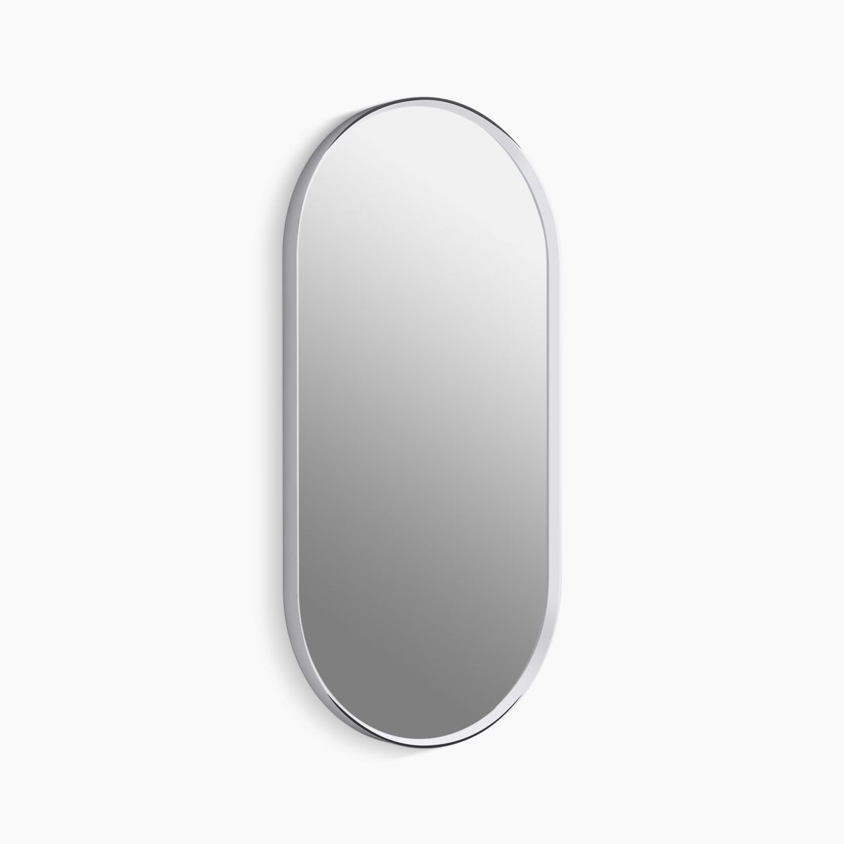Essential 18-Inch X 36-Inch Capsule Framed Mirror in Polished Chrome