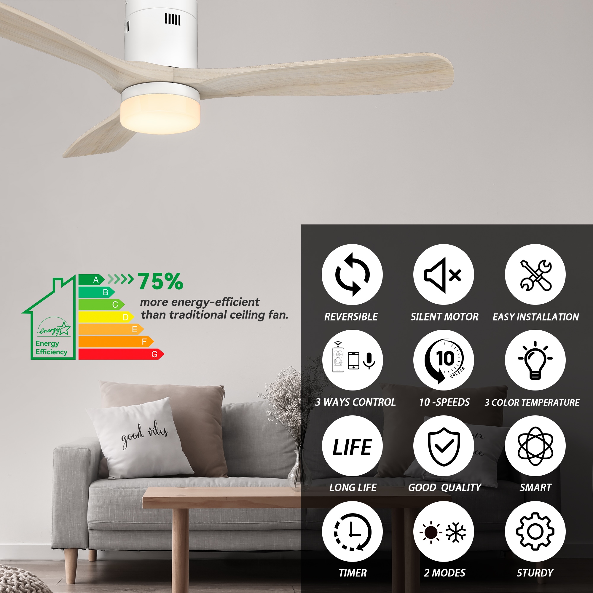 CARRO USA LS523P3-L12-WM1-1-FM Ceiling-Fans - View #4