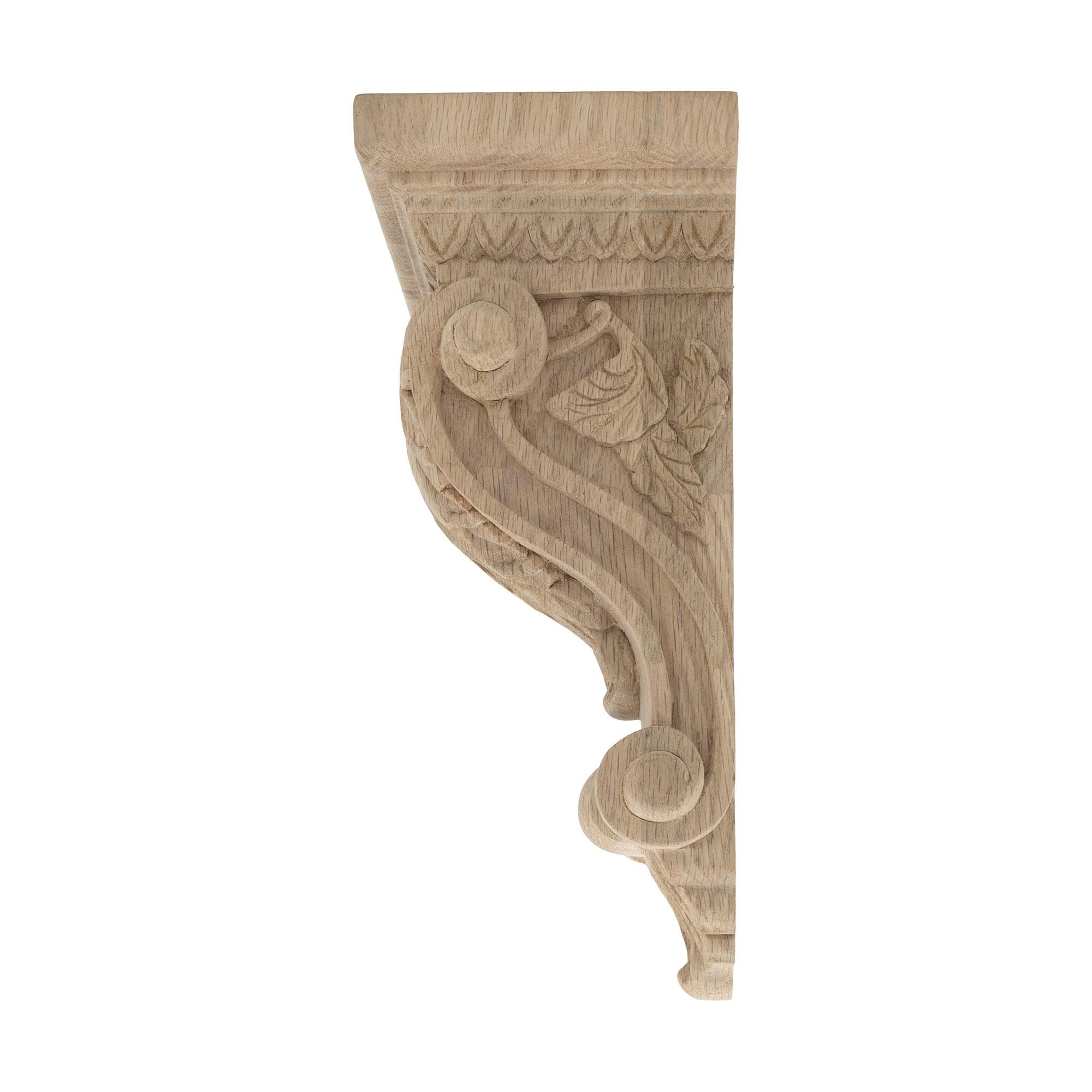 Unfinished Red Oak Acanthus Leaf 10" Corbel