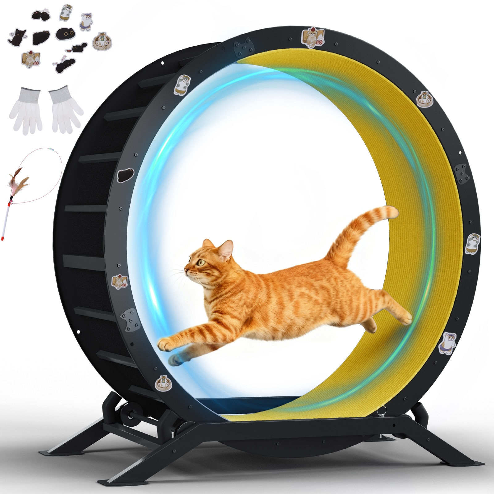 GTPLAYER - Cat Wheels 40 IN Diameter cat treadmill Large Cat Exercise Wheel for Indoor Cats Ultra...