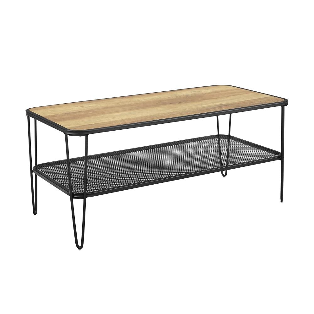 Walker Edison Rustic Oak Coffee Table In The Coffee Tables Department At Lowes Com