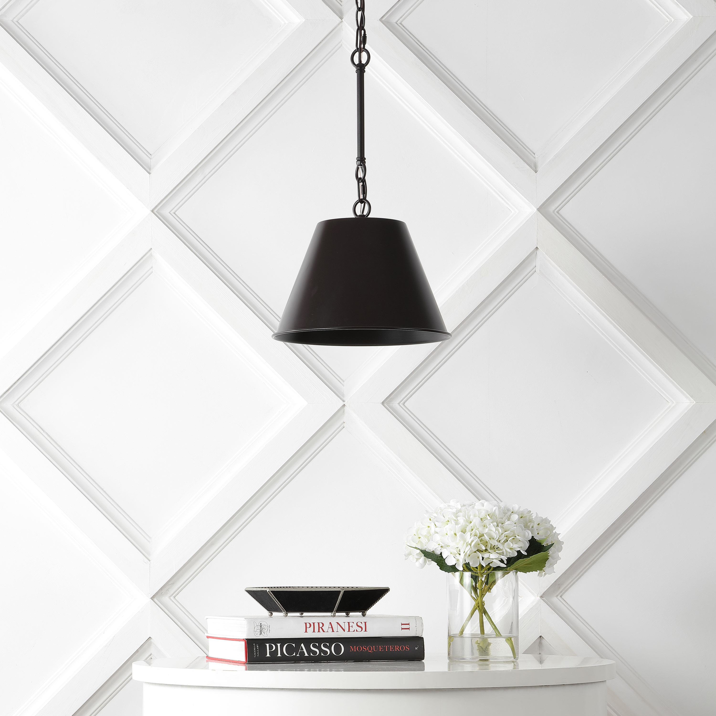 Harper 12" Black Industrial Farmhouse Iron LED Pendant