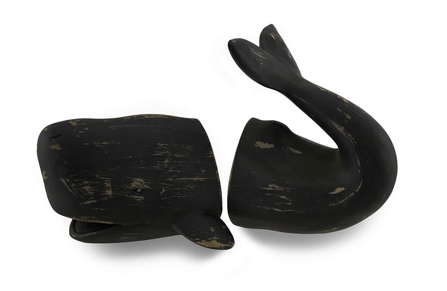 Zeckos MD95 Distressed Finish Whale Top and Tail Bookends Set of 2