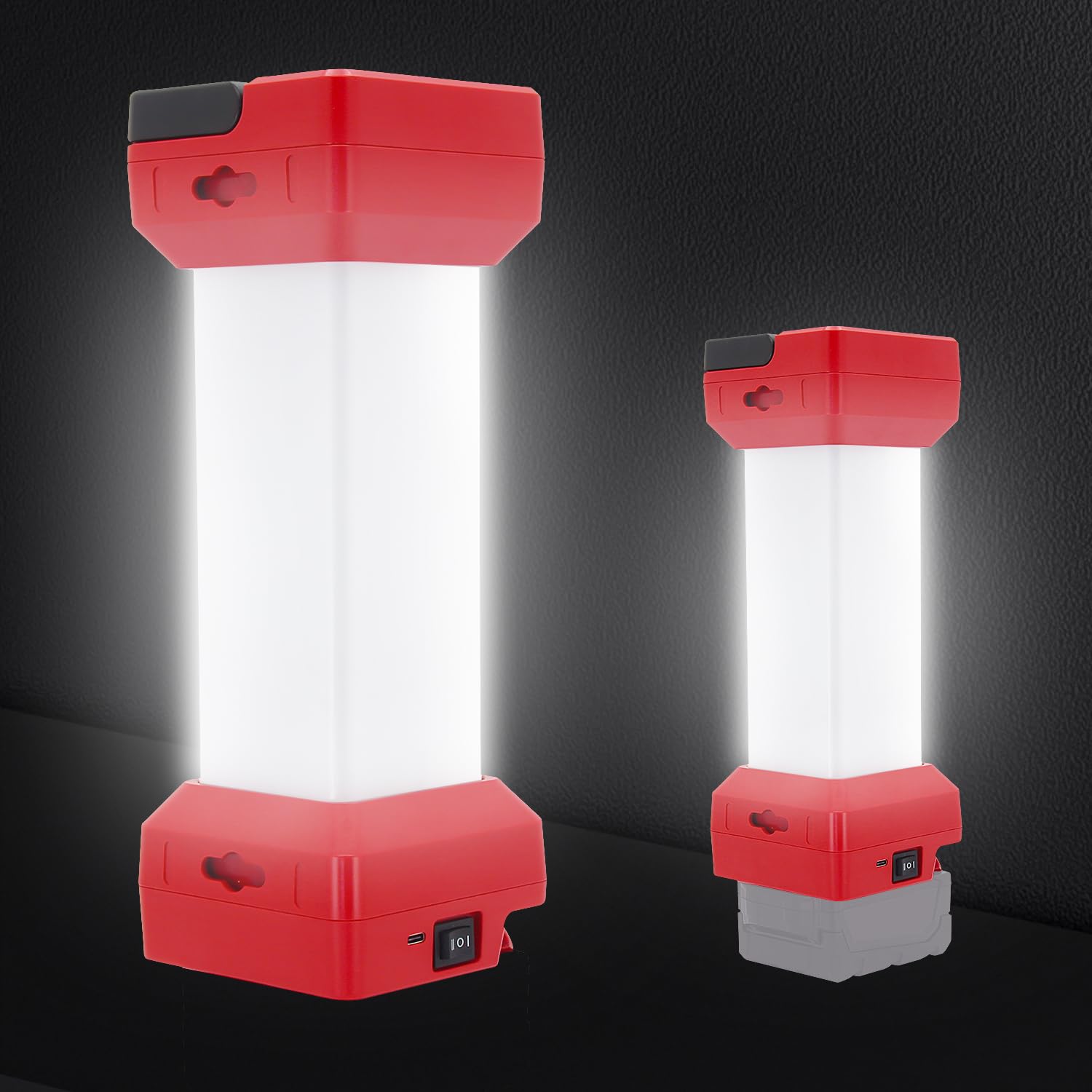 Lukvuzo  LED Work Light 2900 Lumen 360 Degree Cordless Jobsite Lantern with Two Modes Type C Charging Port for Garage Workshop Camping Portable