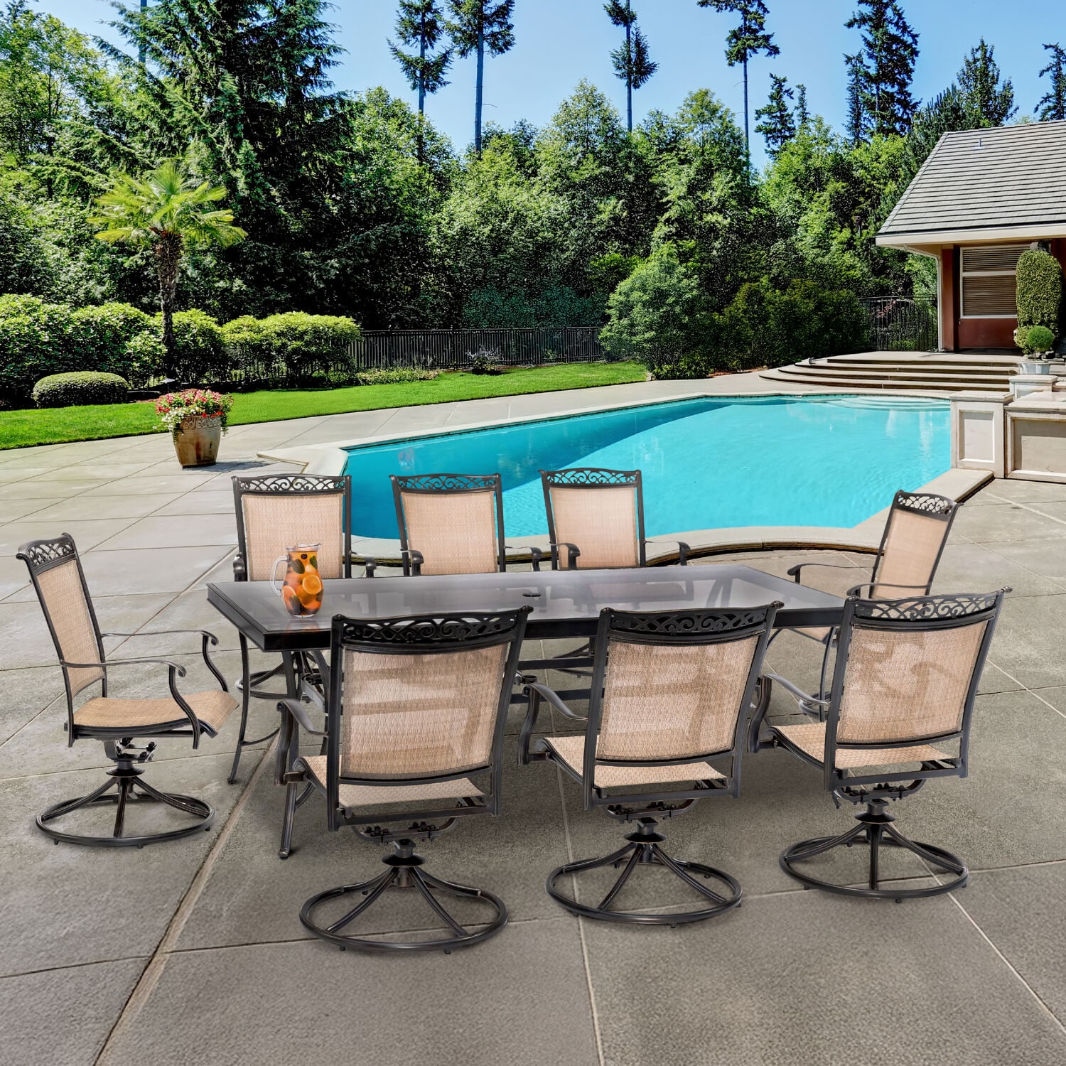 Hanover FNTDN9PCSWG Patio-Dining-Sets - View #10