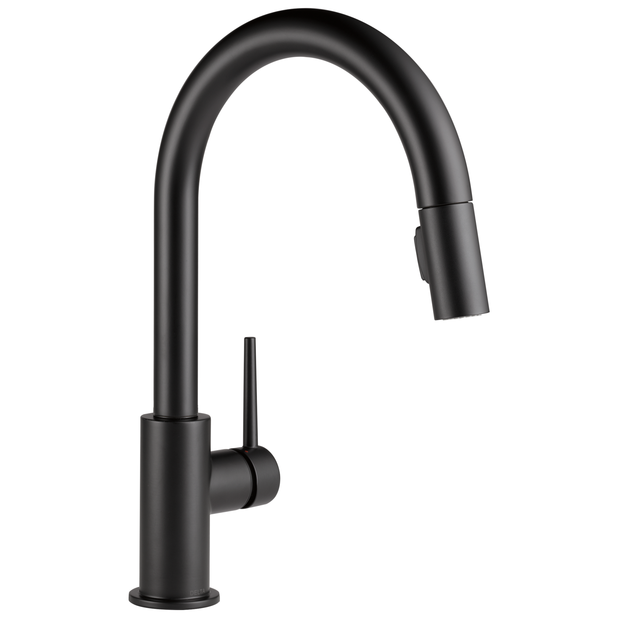 Delta Trinsic Matte Black Single Handle Deck-mount Pull-down Kitchen Faucet with Sprayer