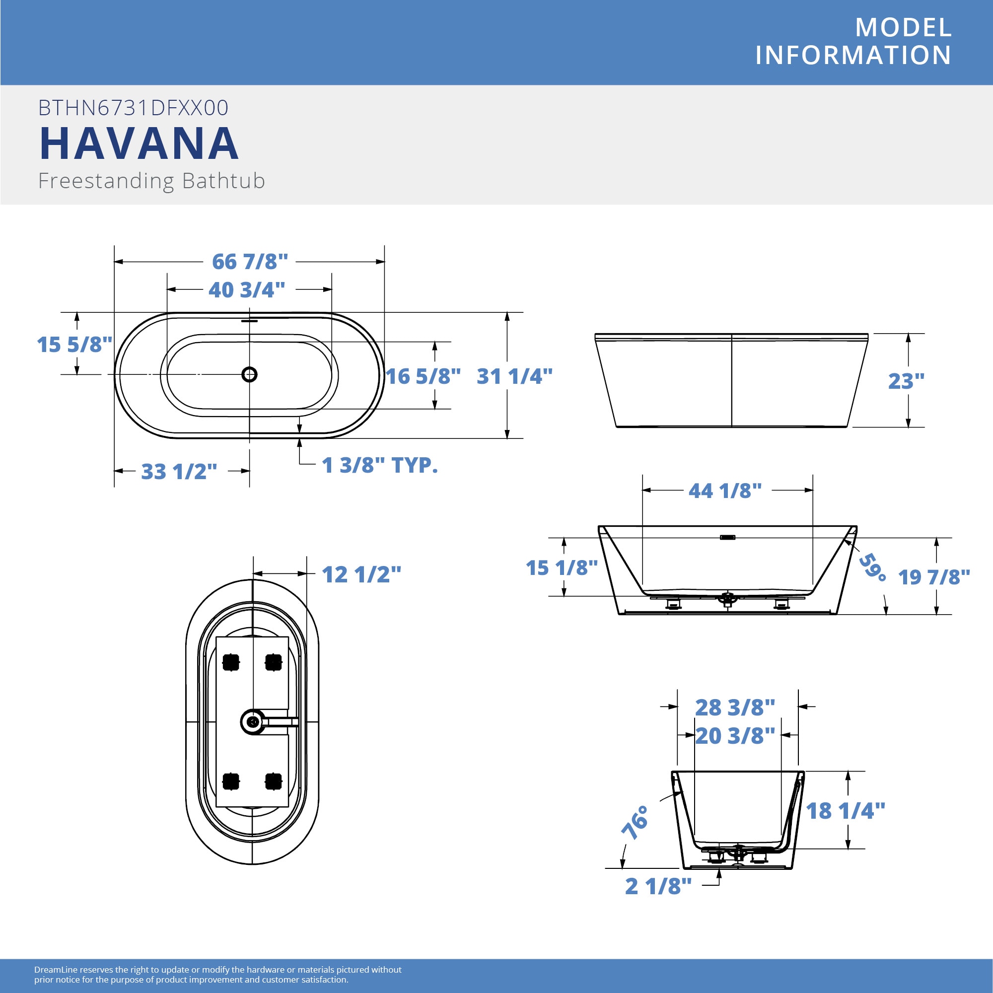 DreamLine BTHN6731DFXX00 bathtubs - View #12