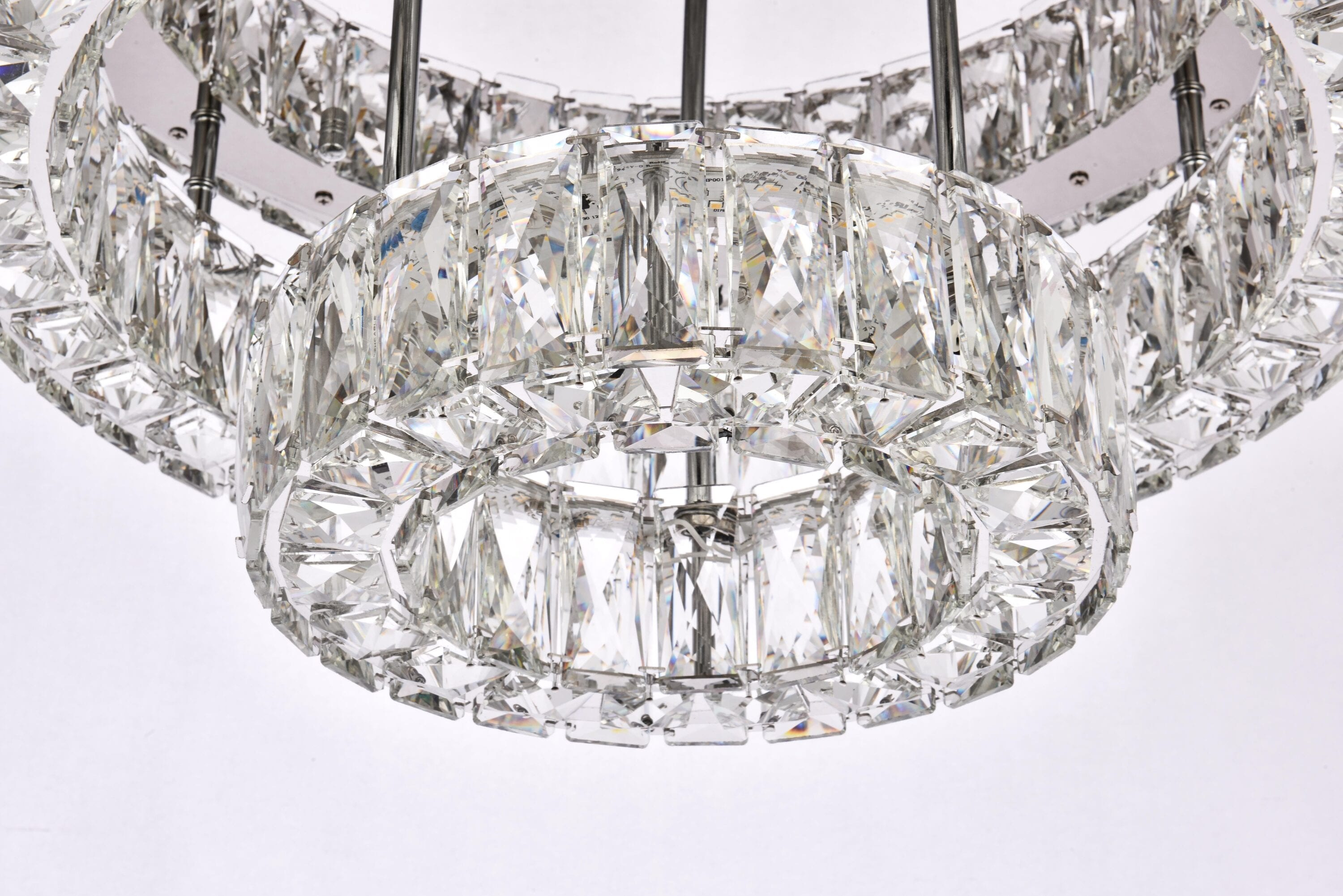 Monroe 22" Chrome LED Flush Mount with Royal Cut Crystals