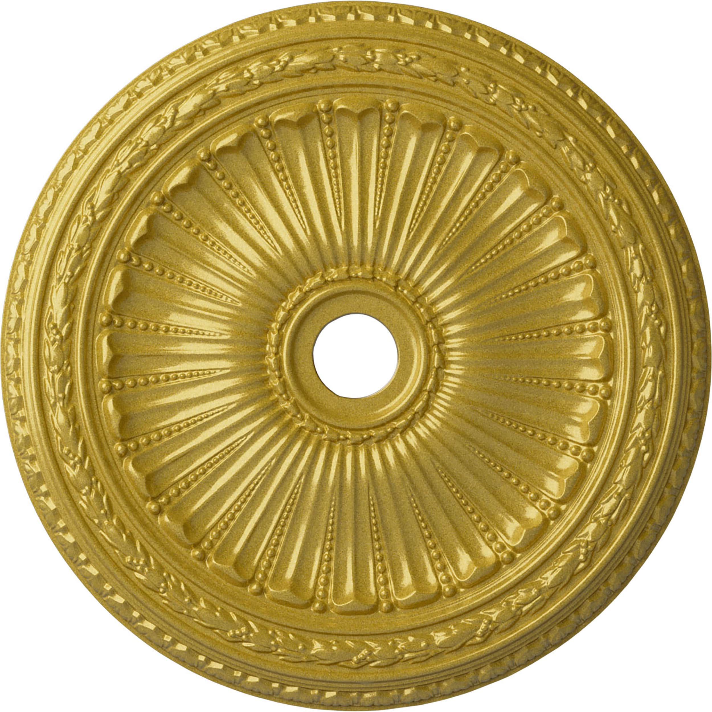 Ekena Millwork CM35VIRGS Viceroy 35.125-in W x 35.125-in L Painted Rich Gold Polyurethane Whole Ceiling Medallion