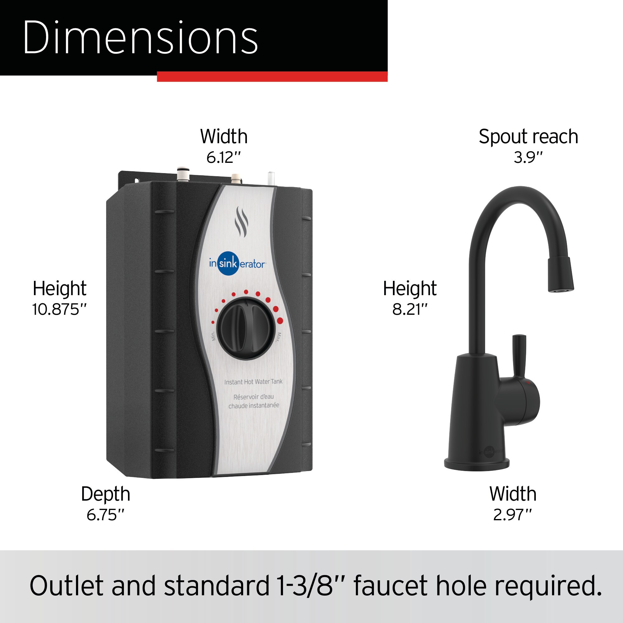 InSinkErator Matte Black Countertop Instant Hot Water Dispenser in the Water  Dispensers department at