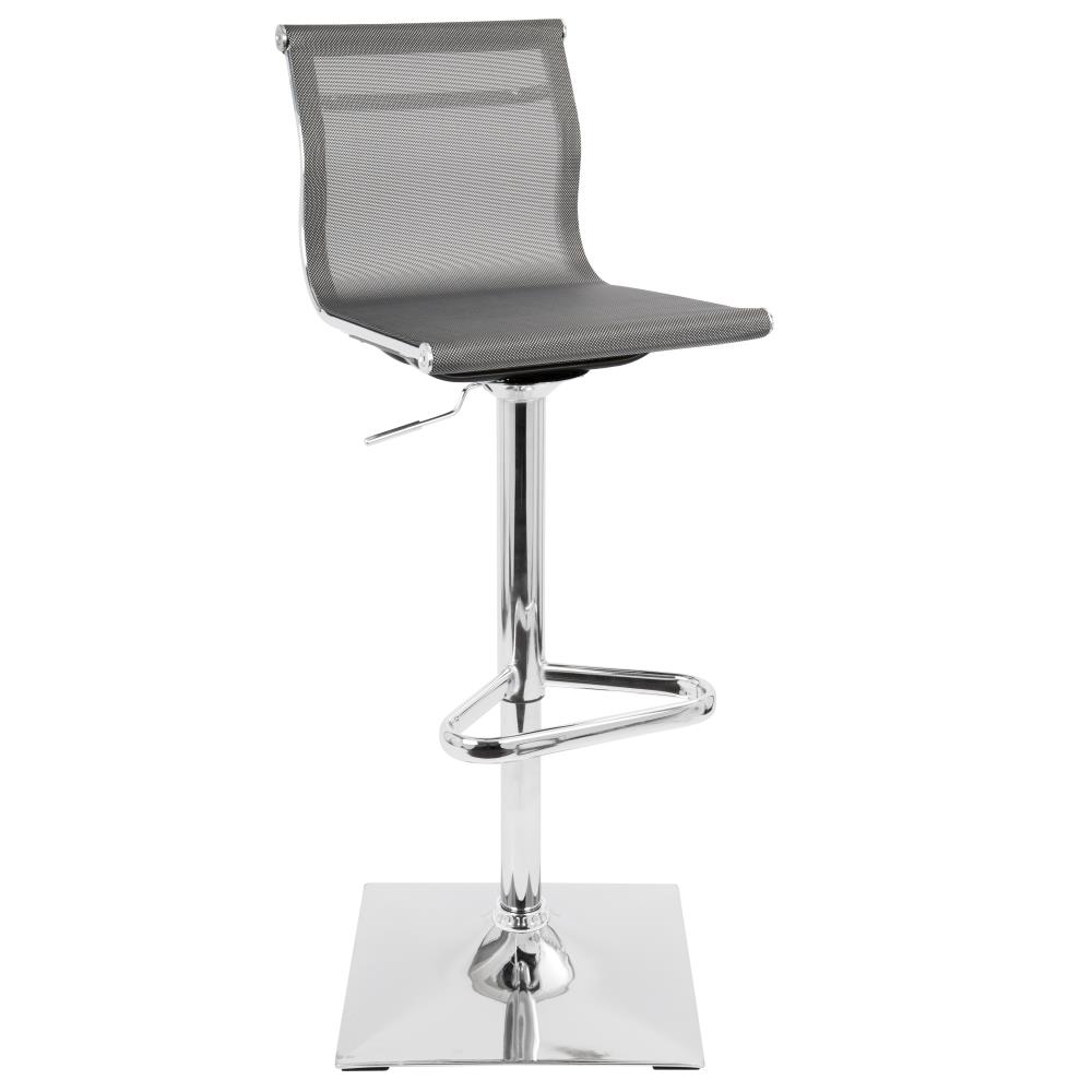 LumiSource BS-TW-MIRAGE SV Mirage Silver 47-in H Tall Upholstered Swivel Metal Bar Stool