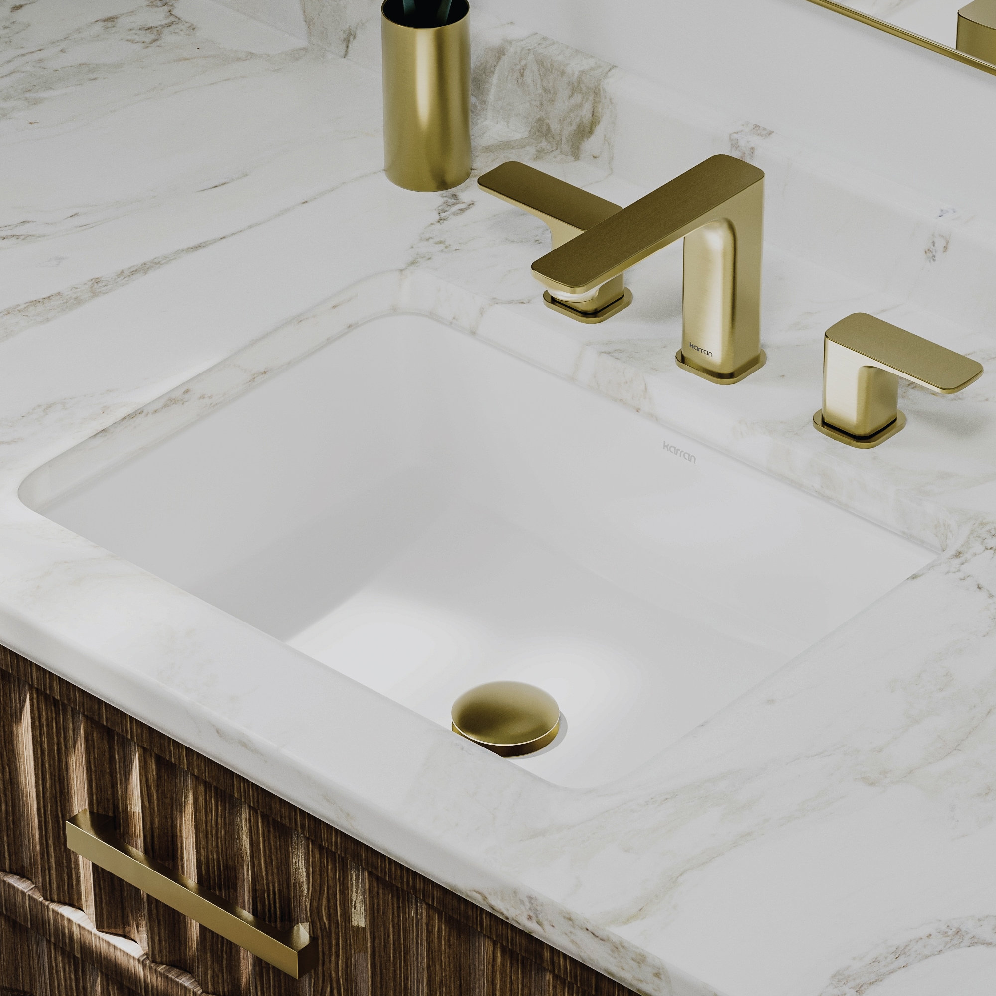 Karran Valera Vitreous China 19.5-in Undermount Rectangular Modern