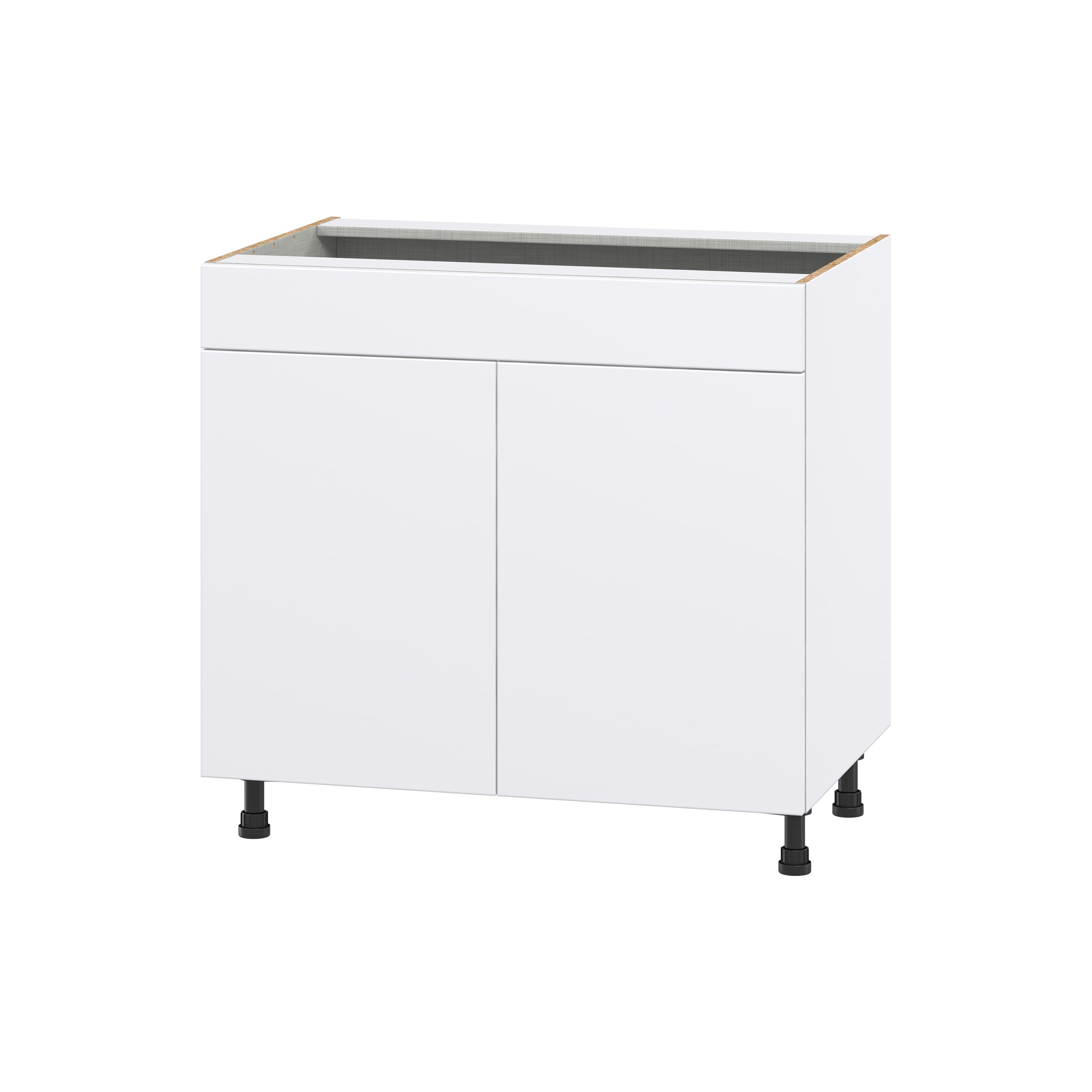 Hugo&Borg DSBCT36FF-LA Lasalle 36-in W x 34.5-in H x 24-in D Bright White Slab Base Fully assembled Cabinet (Flat Panel Slab)