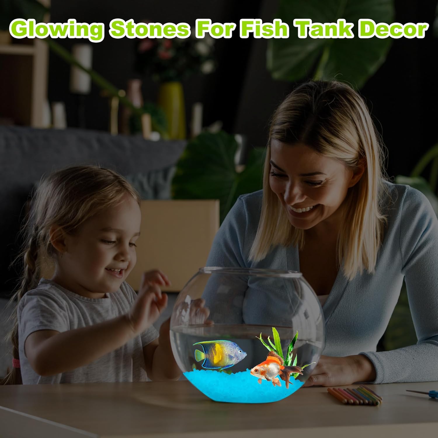 MaseiKar 200pc Glow in The Dark Rocks Outdoor Blue Rocks for ...