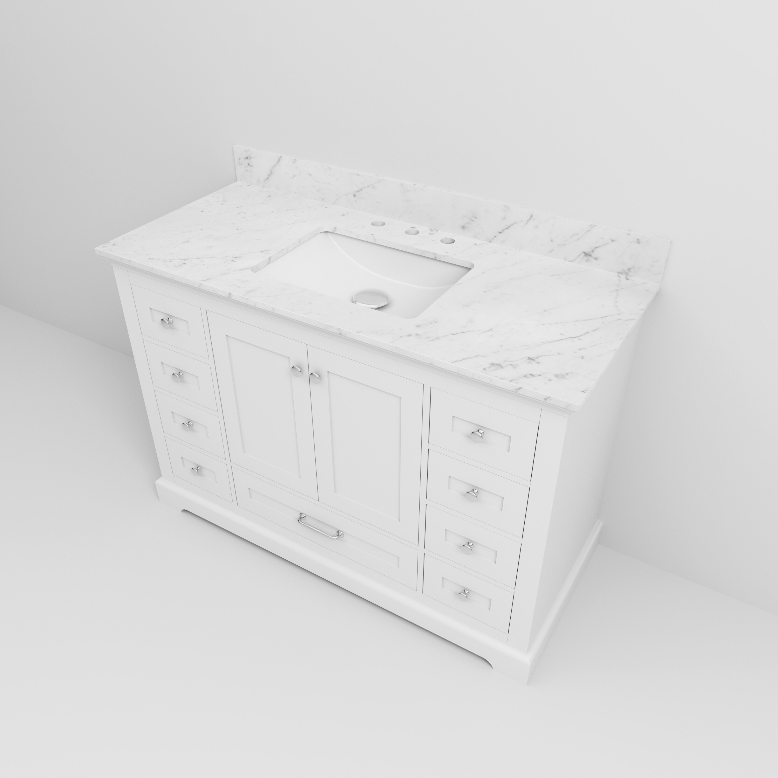 Dukes 48" White Marble Top Single Vanity with Sink
