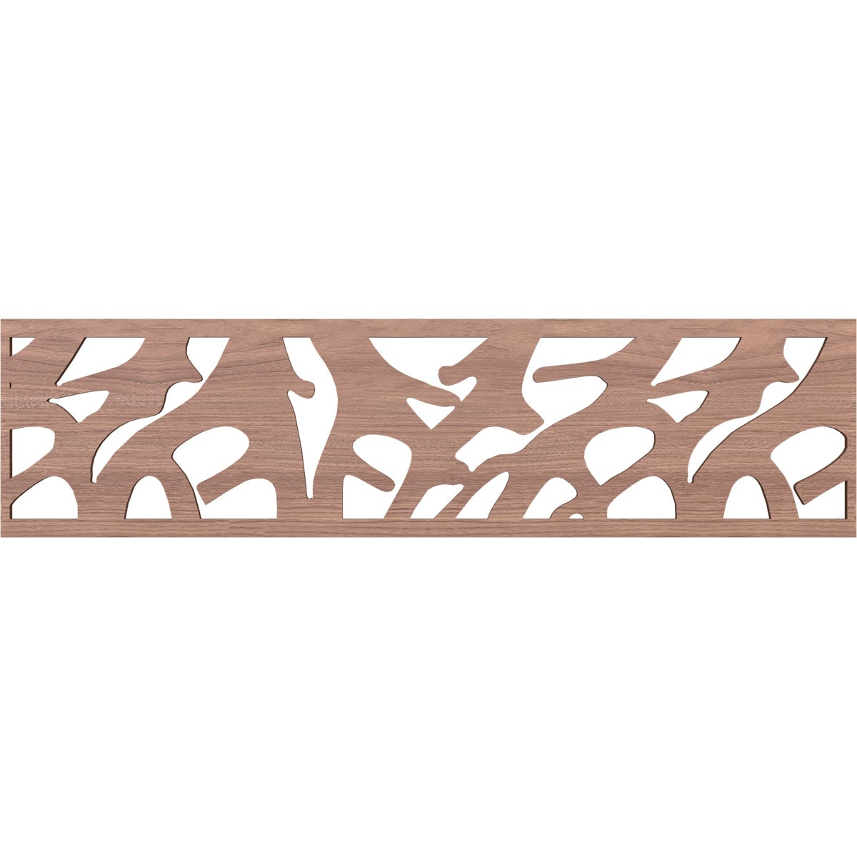 Ekena Millwork MLDB12X47MATWA Manton Fretwork Flat Trim 12-in x 3.92-ft Walnut Brown Unfinished 2157583 Pierced Wall Panel Moulding