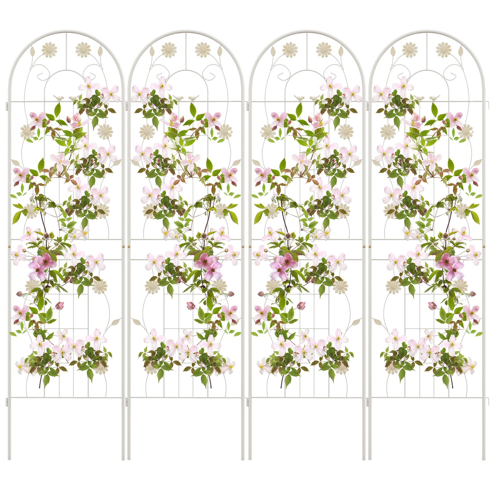  YSGT416643WH 20-Inches W x 71-Inches H White Garden Trellis For Climbing Plants For Cucumbers For Roses For Tomatoes