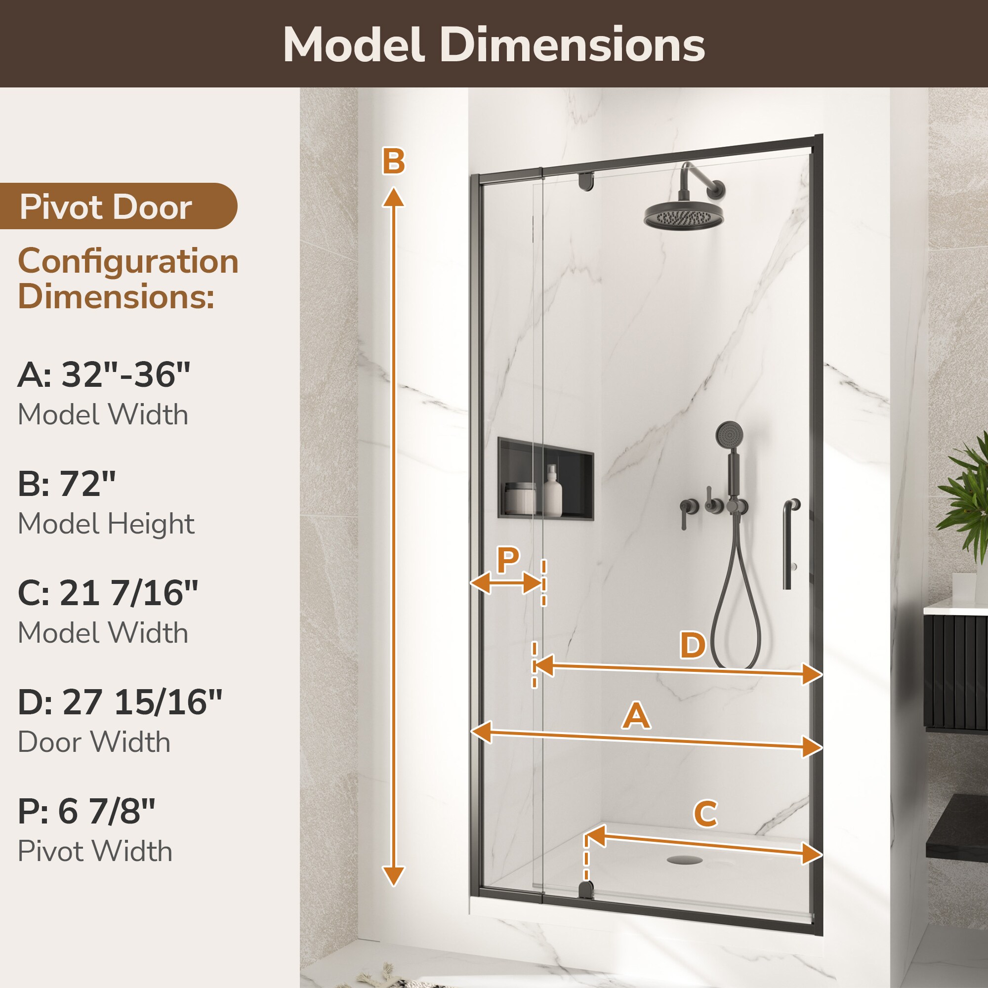TETOTE LW-TE-SD03-91183BK Shower-Doors - View #3