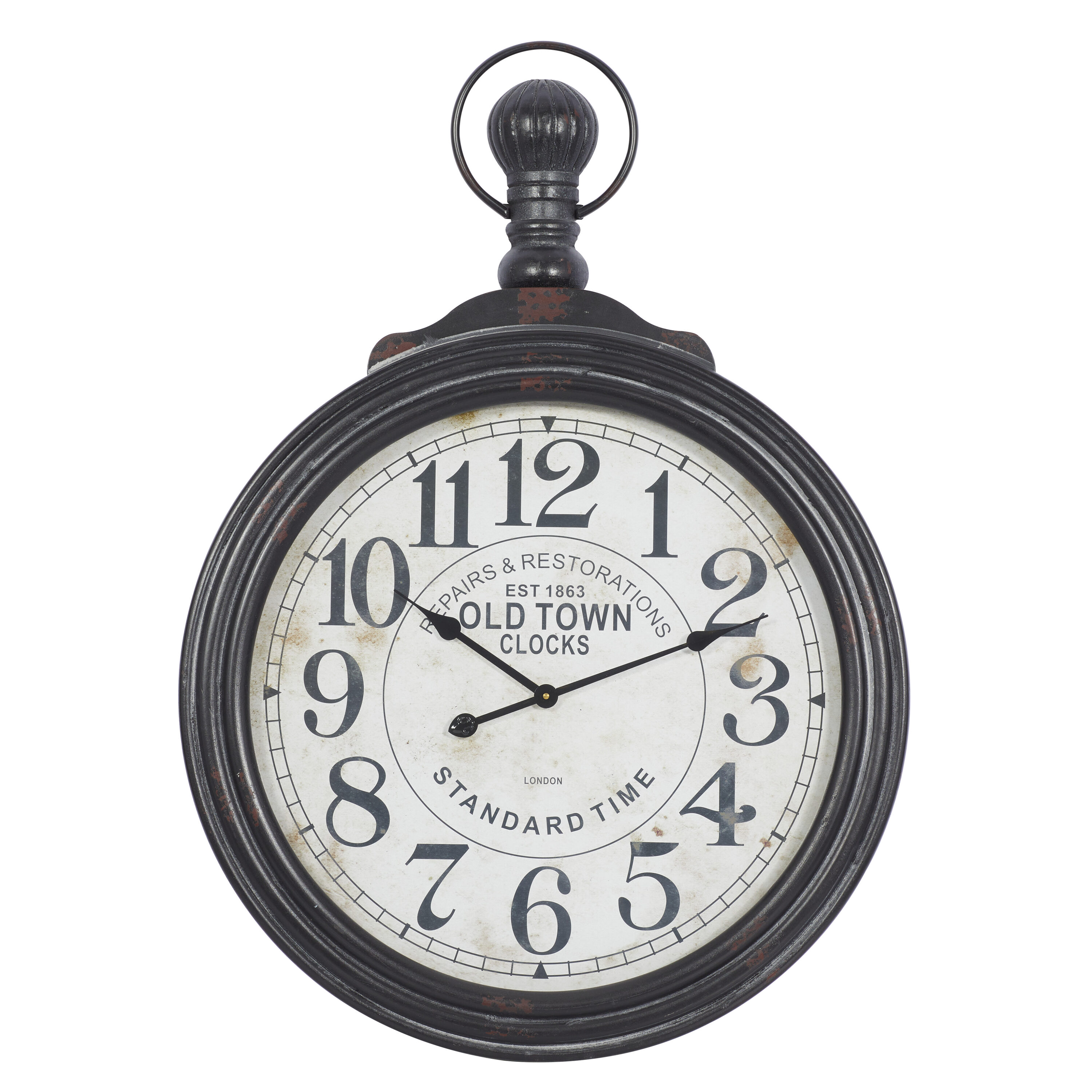 39" Brown MDF Vintage Pocket Watch Wall Clock