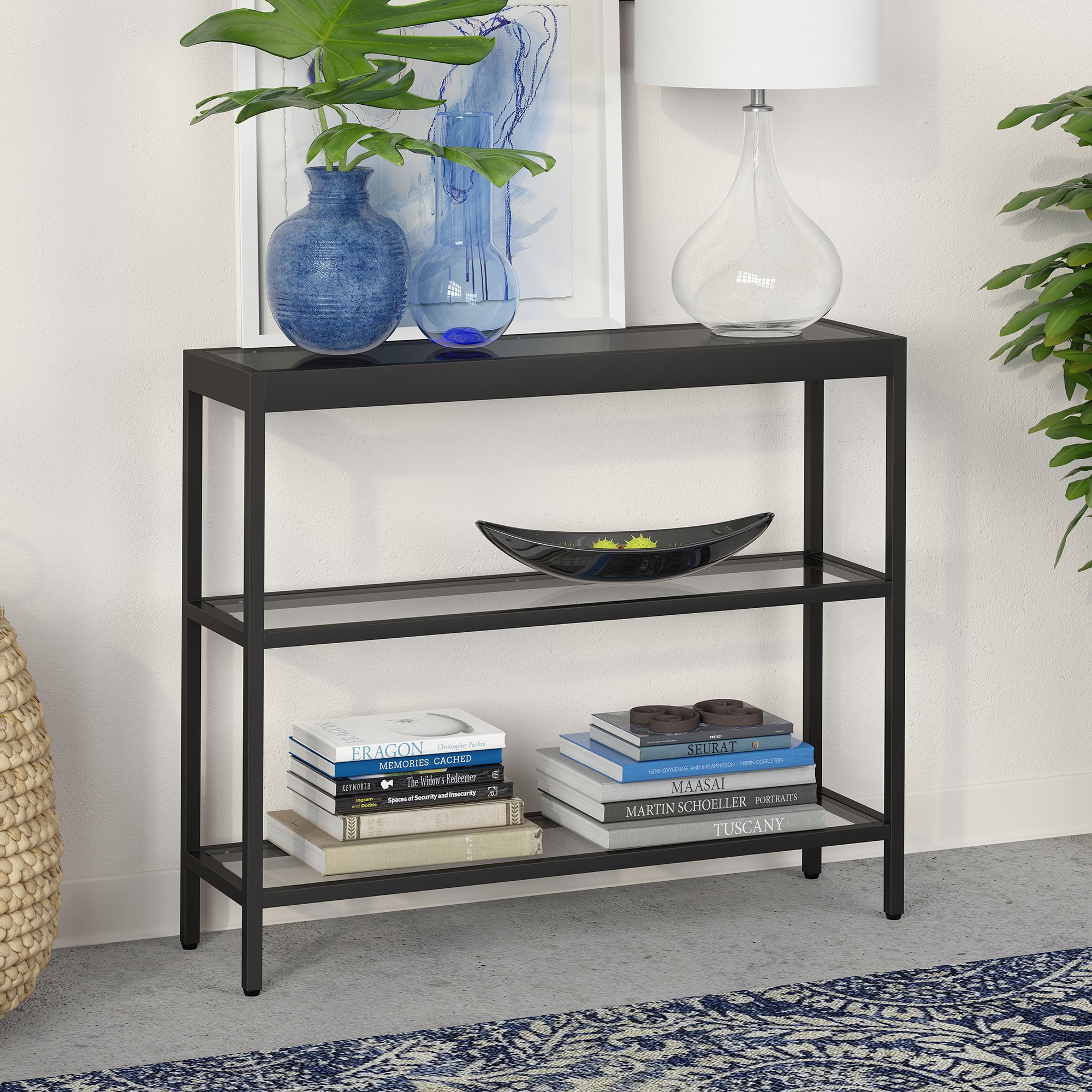 Hailey Home AT0235 Alexis Midcentury Blackened bronze Console table