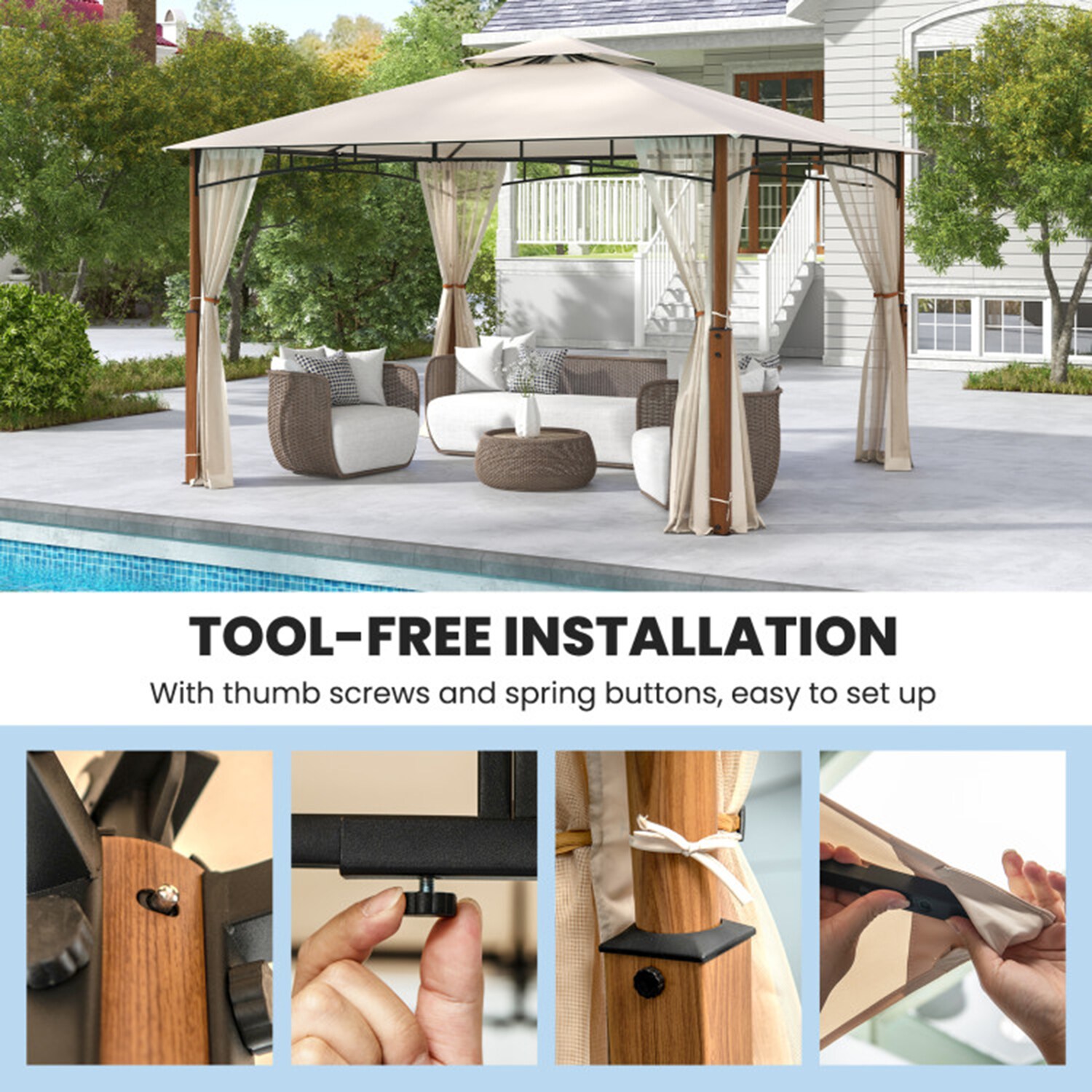 Mondawe MA-N17TOP444AAA Wood-Resin-Gazebos - View #8