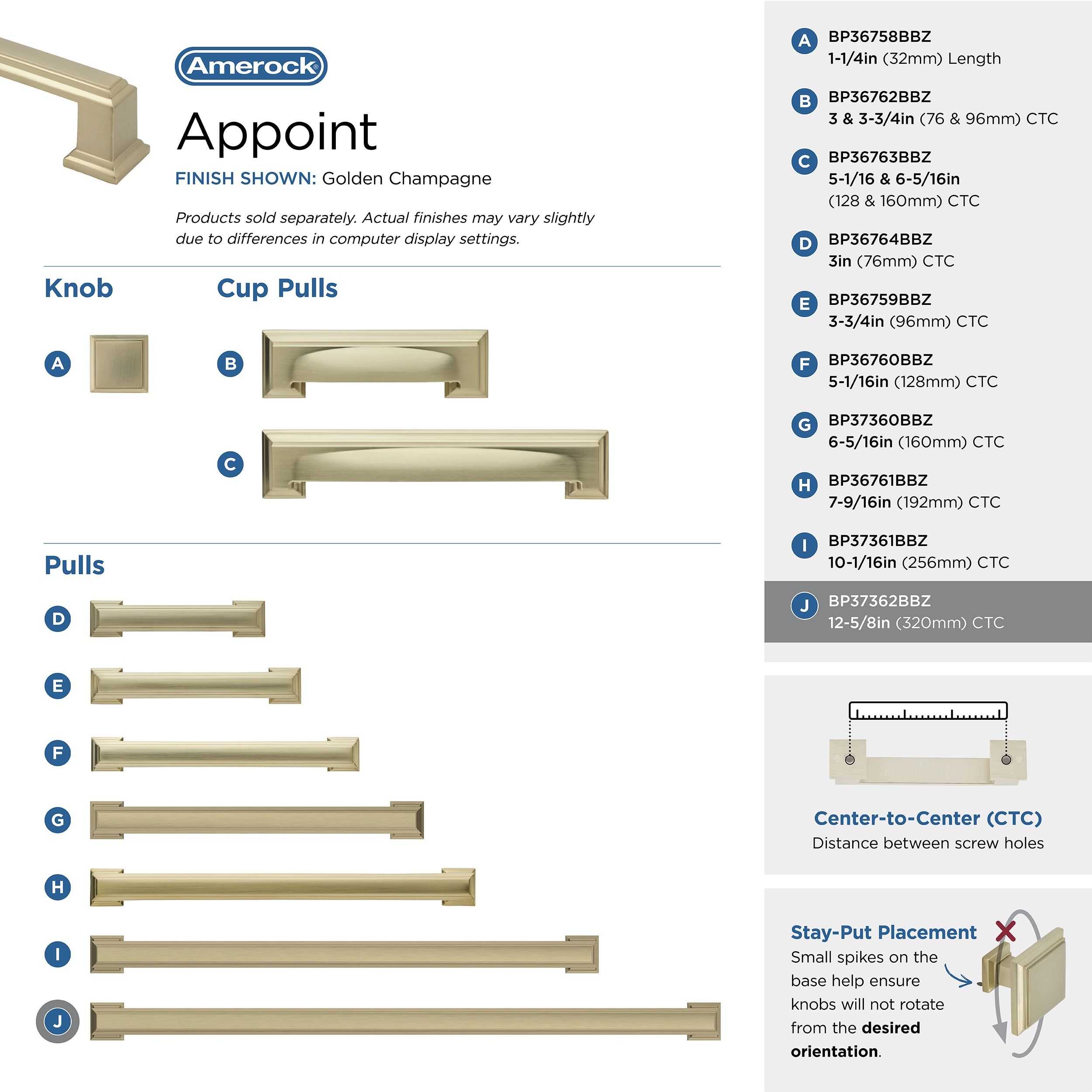 Golden Champagne 12-5/8" Matte Cabinet Bar Pull with Mounting Hardware