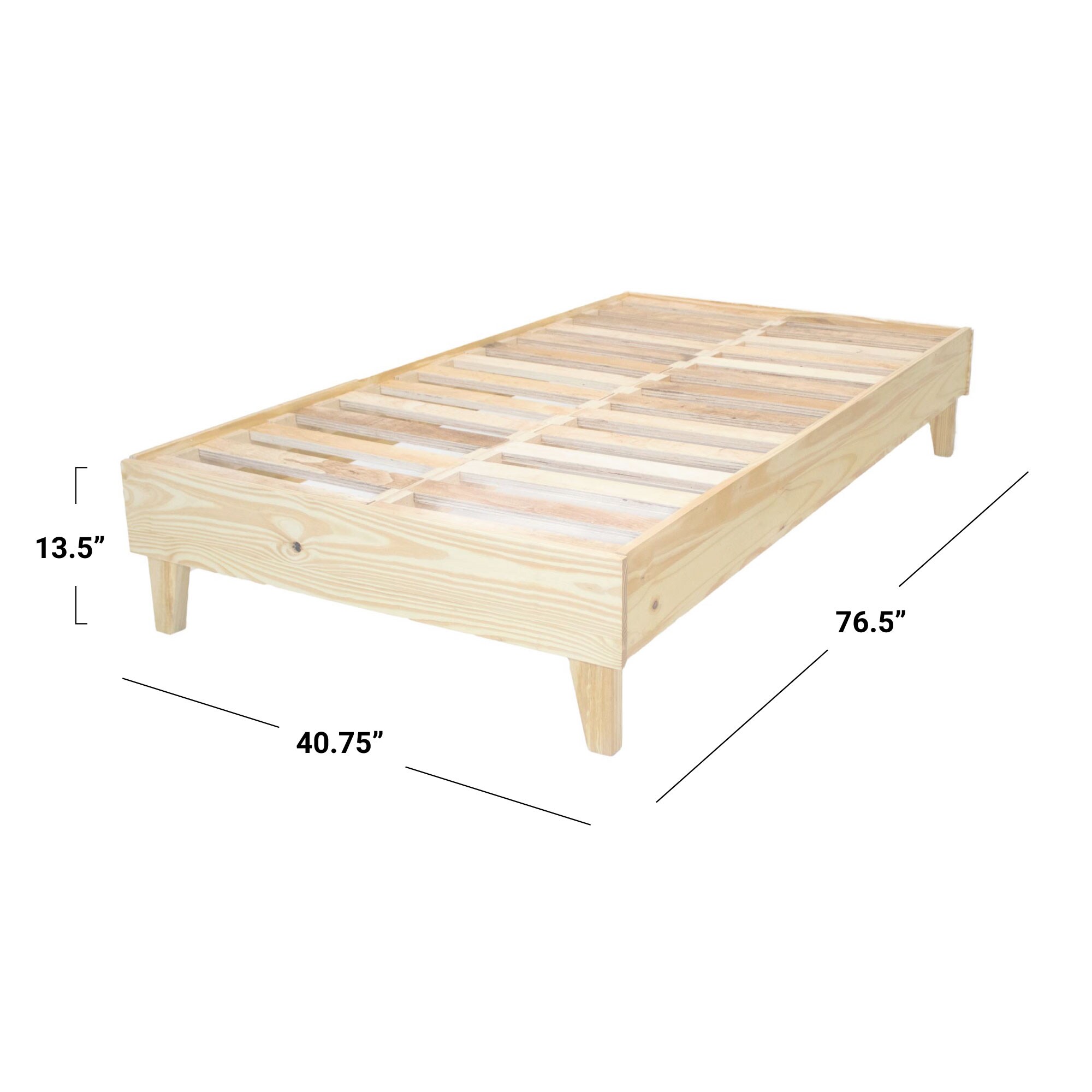eLuxury BEDFRAMETWNATURAL beds - View #7