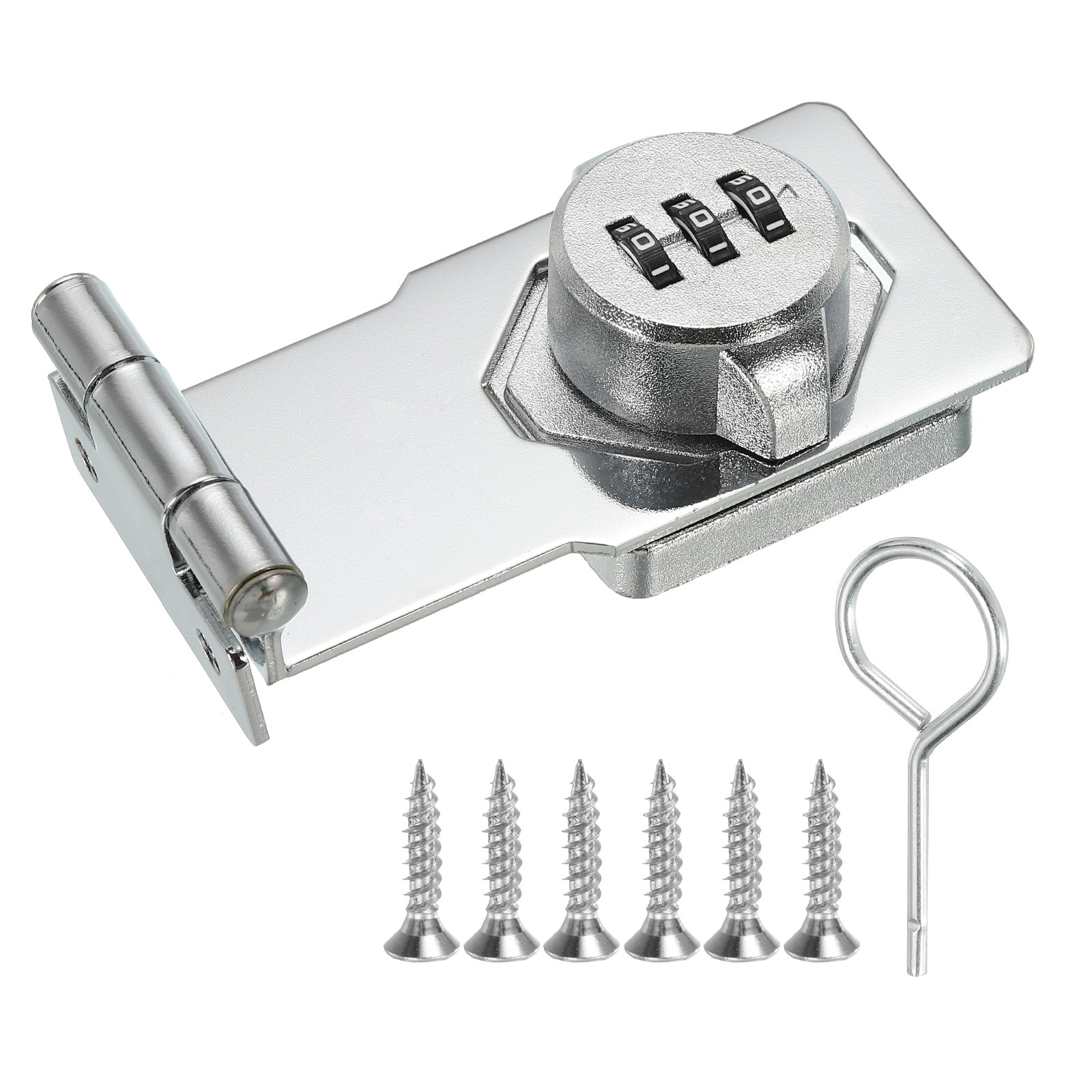 PATIKIL Cabinet Combination Lock 90 Degrees Cabinet Password Hasp Locks Galvanized Alloy with 3 Digit Password for Drawer and Cabinet Silver