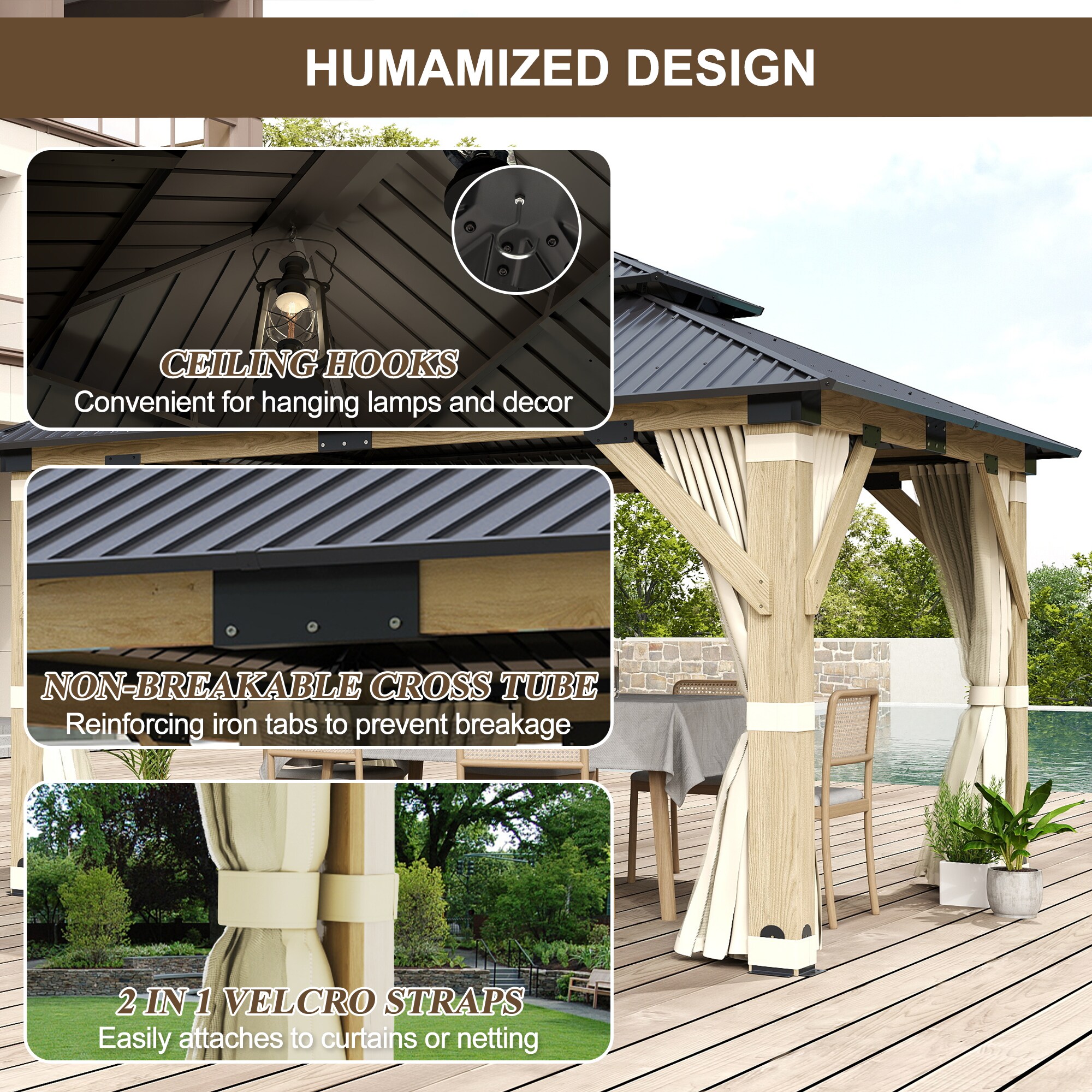 Coveronics LW-MTSJY24-09BE Wood-Resin-Gazebos - View #8